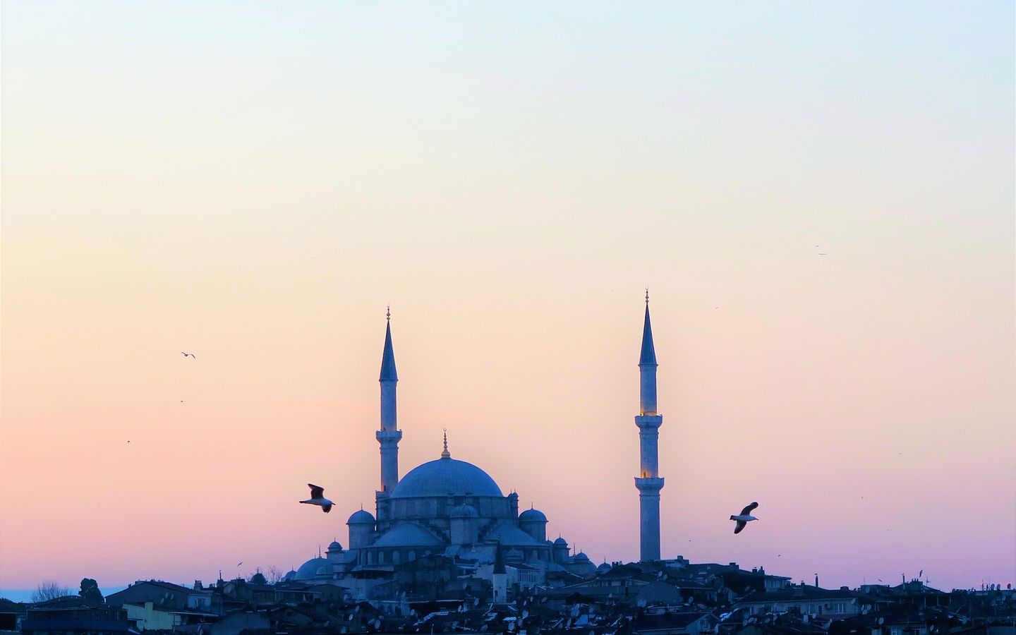 стамбул, турция, вечер, минарет, ислам