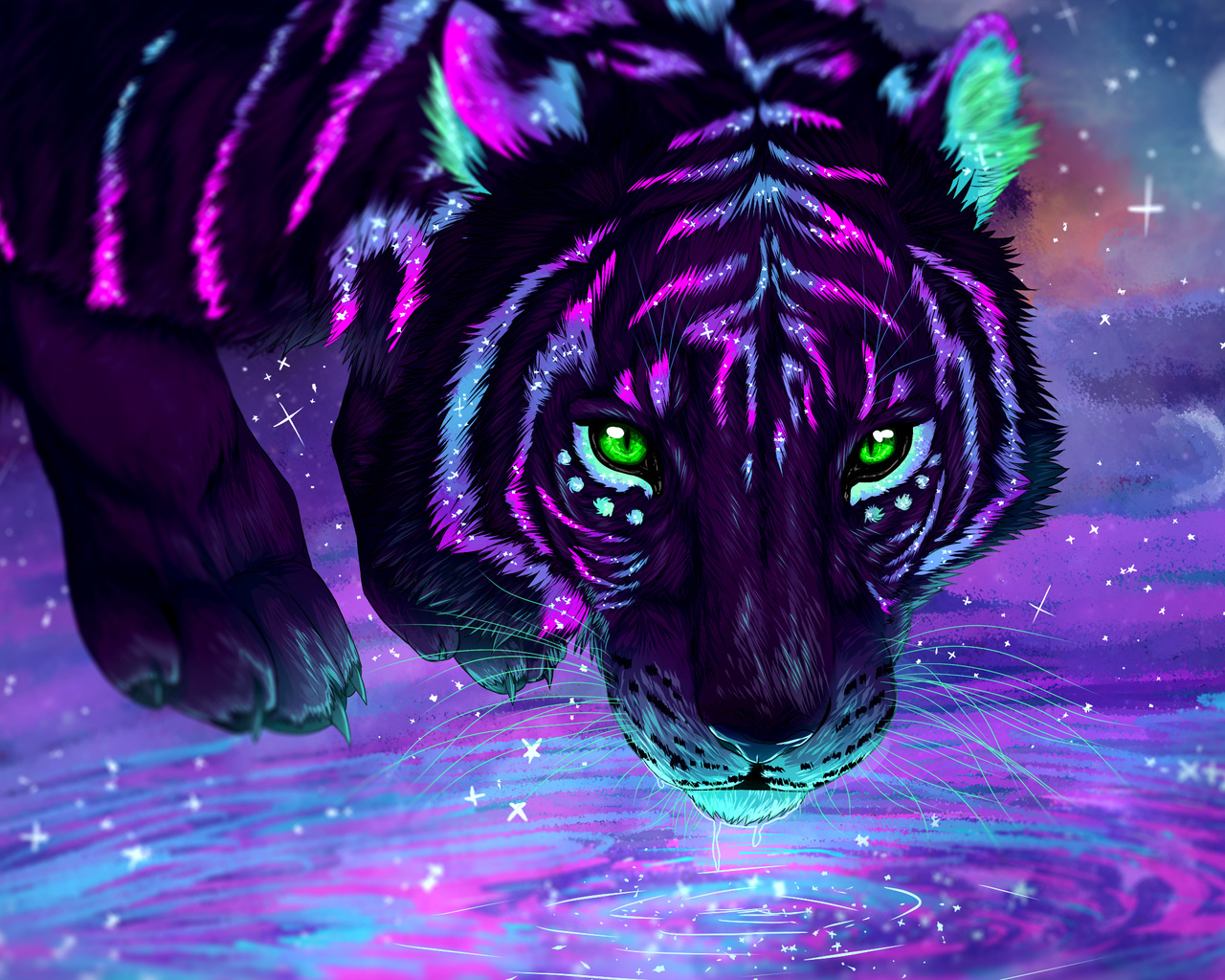 neon, tiger