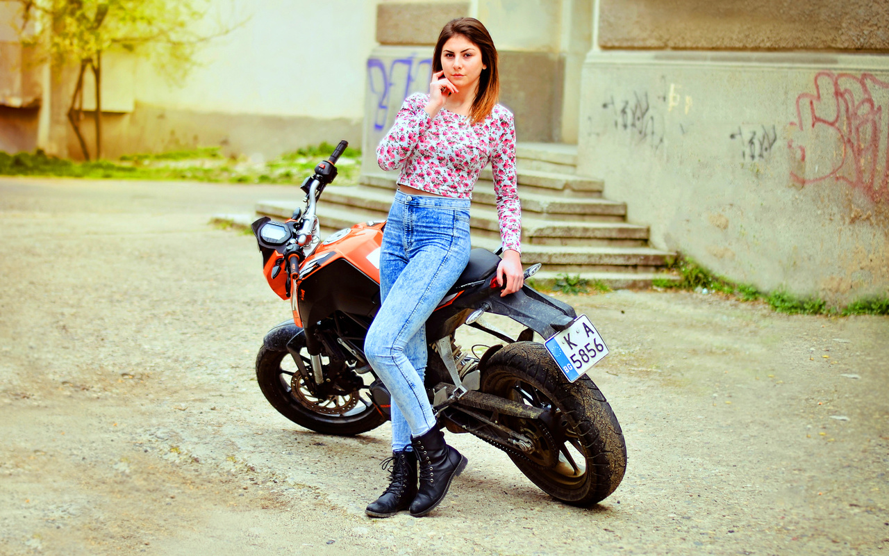 girl, model, ktm, bike, fashion, portrait, motorbike, bulgaria, ikoseomer, cekim