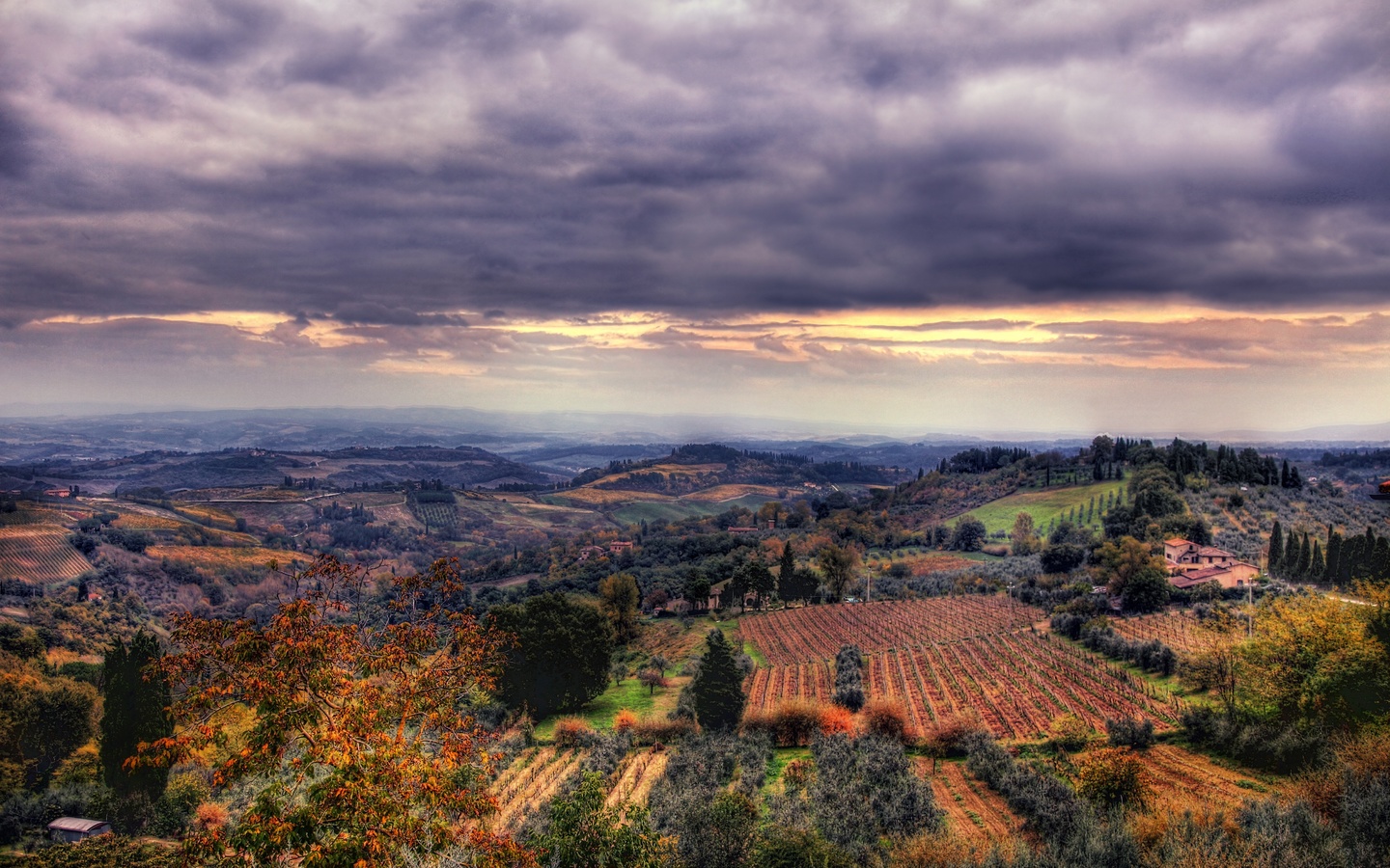 , -, , , , ,  , , , the sky, san gimignano, sunset, landscape, field, panorama, the view from the top, italy, tuscany