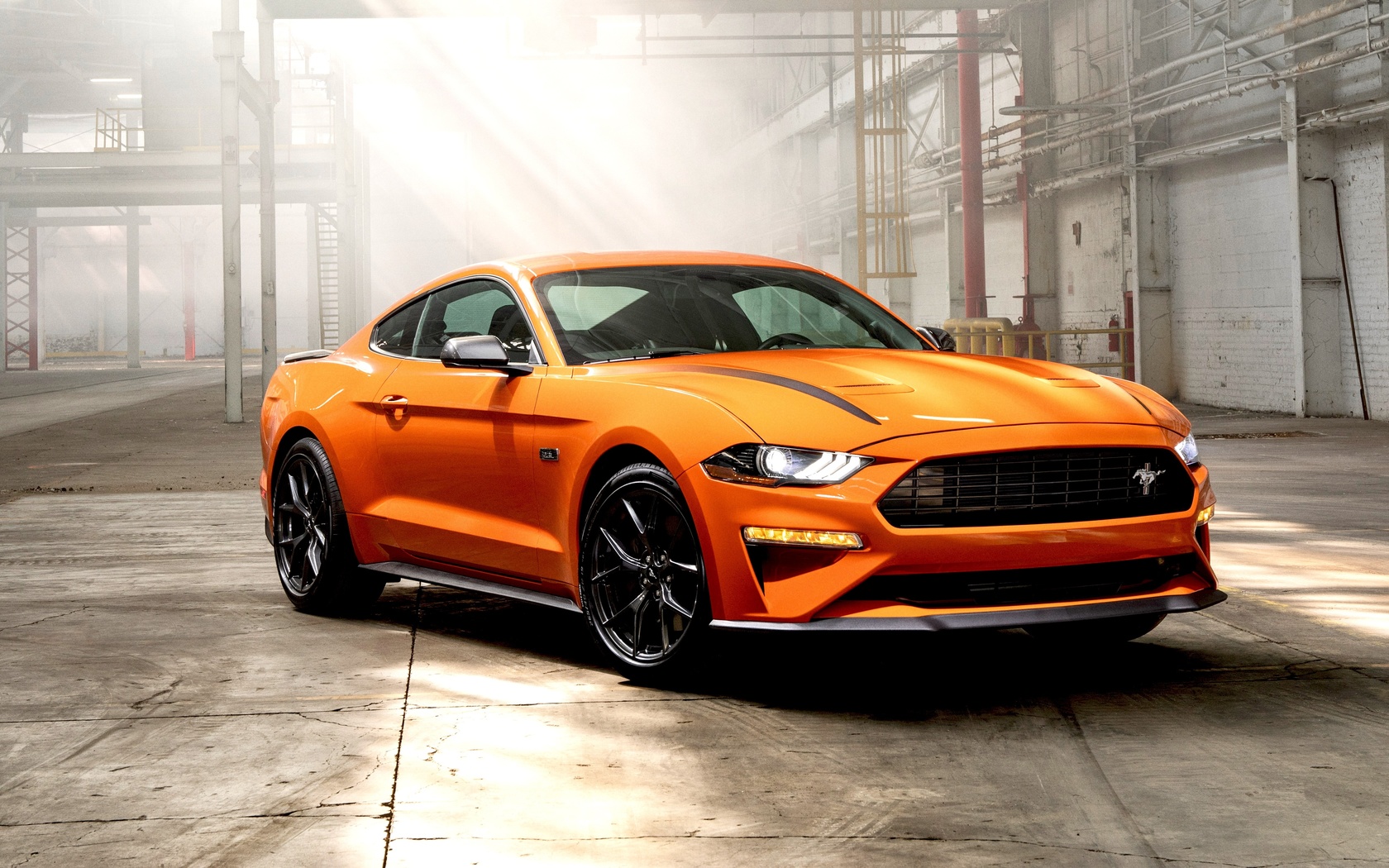 orange, ford, mustang, muscle cars