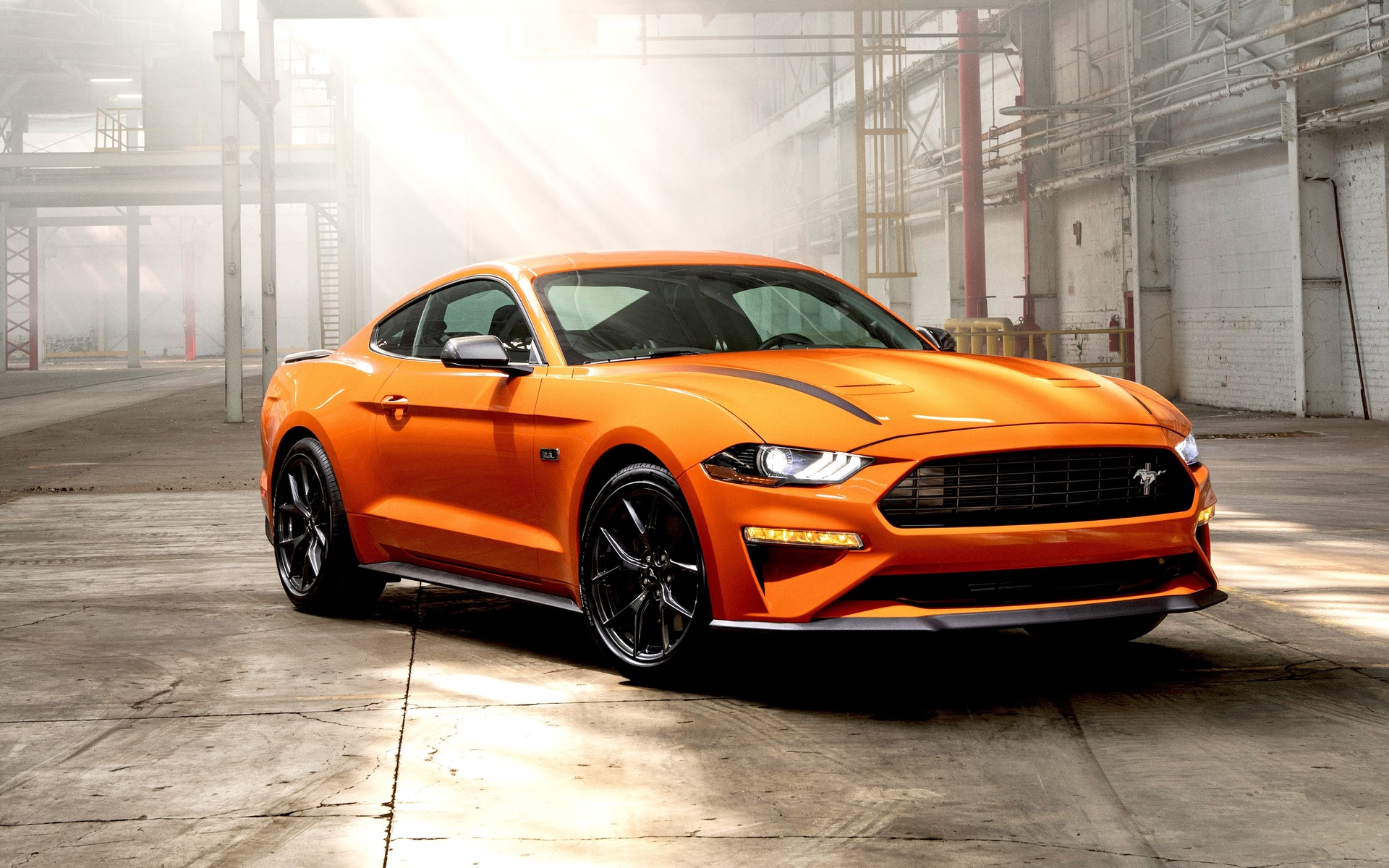 orange, ford, mustang, muscle cars