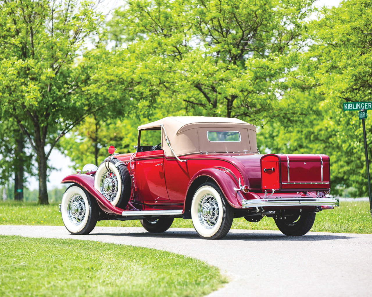 buick, retro, 1932, series 90, convertible, coupe, rot, hinten