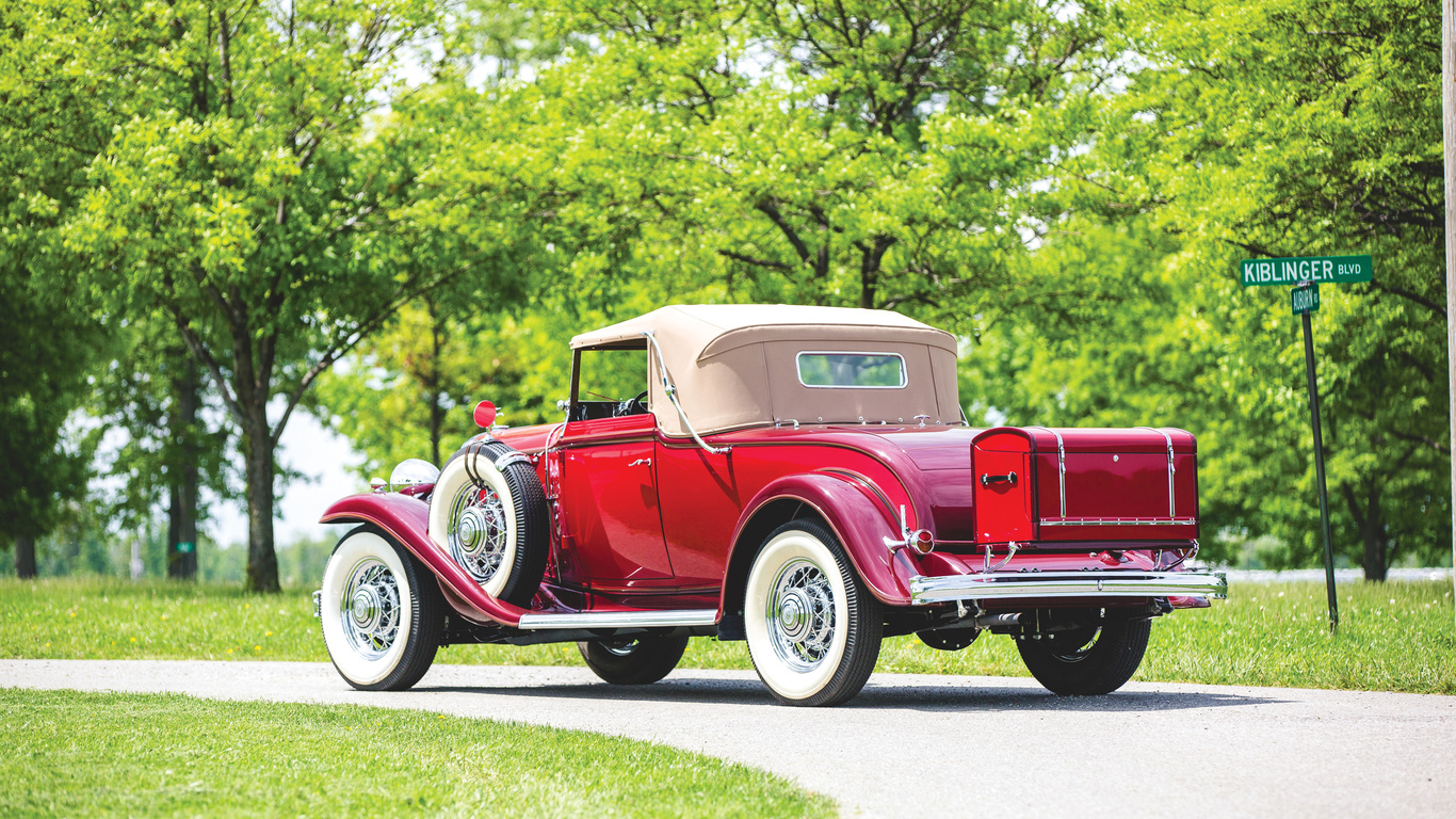 buick, retro, 1932, series 90, convertible, coupe, rot, hinten