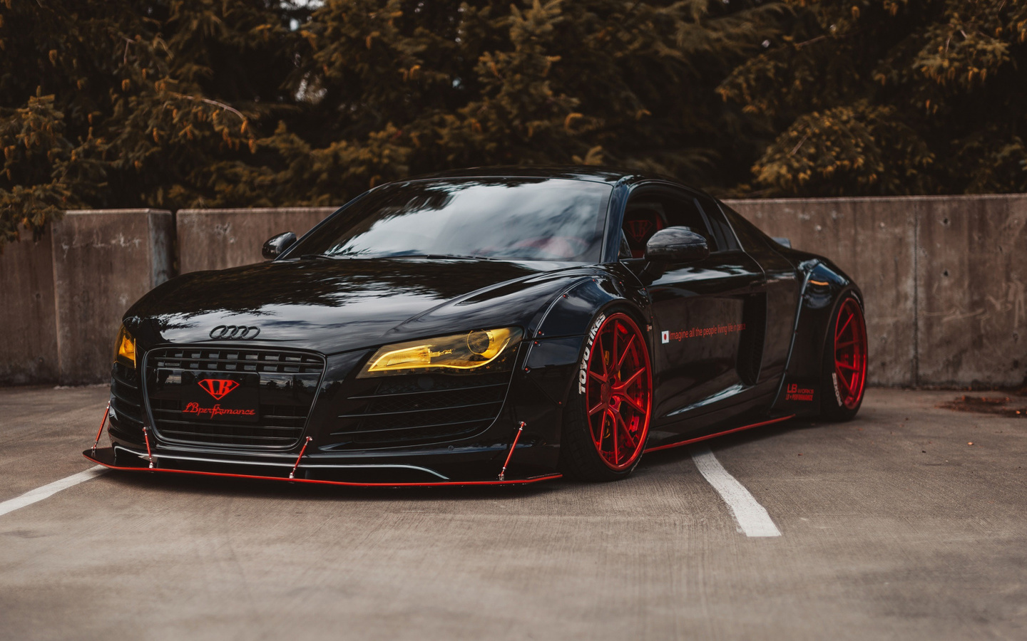 audi, r8, lb, performance, black, sports coupe, tuning