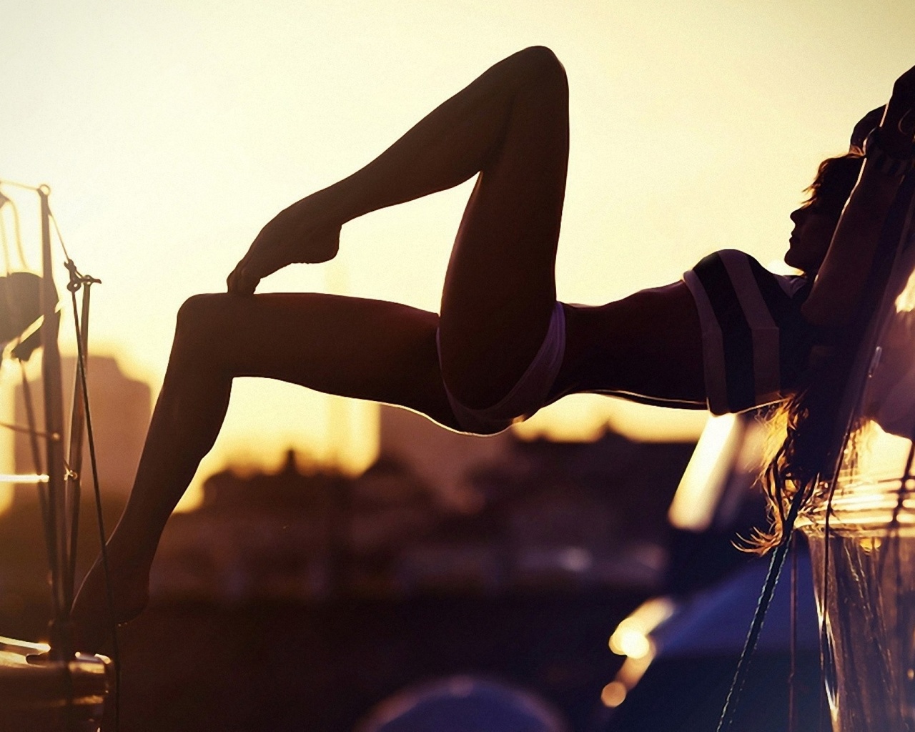 sunset, barefoot, ship, anna