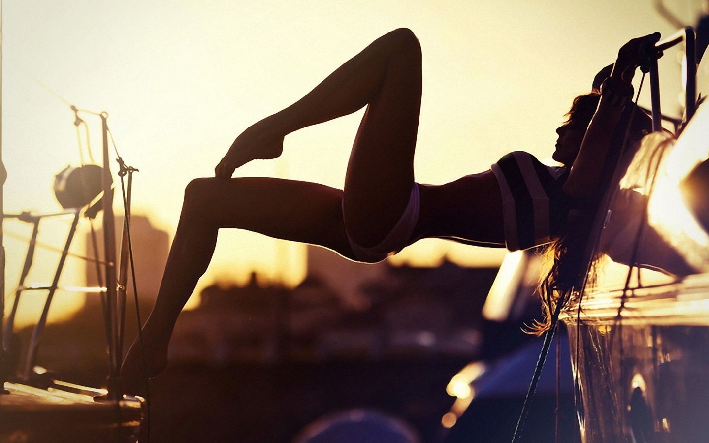 sunset, barefoot, ship, anna