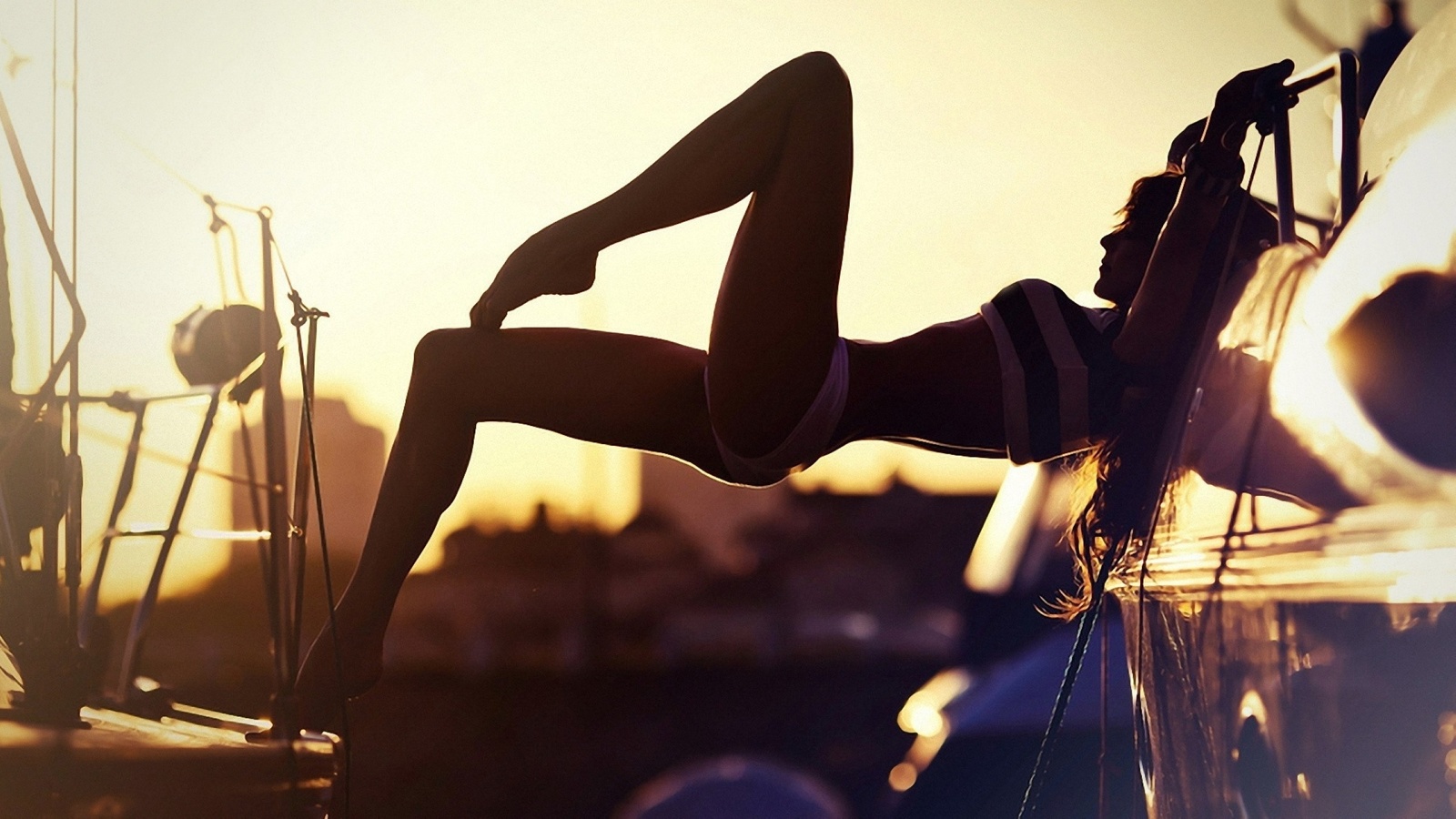 sunset, barefoot, ship, anna