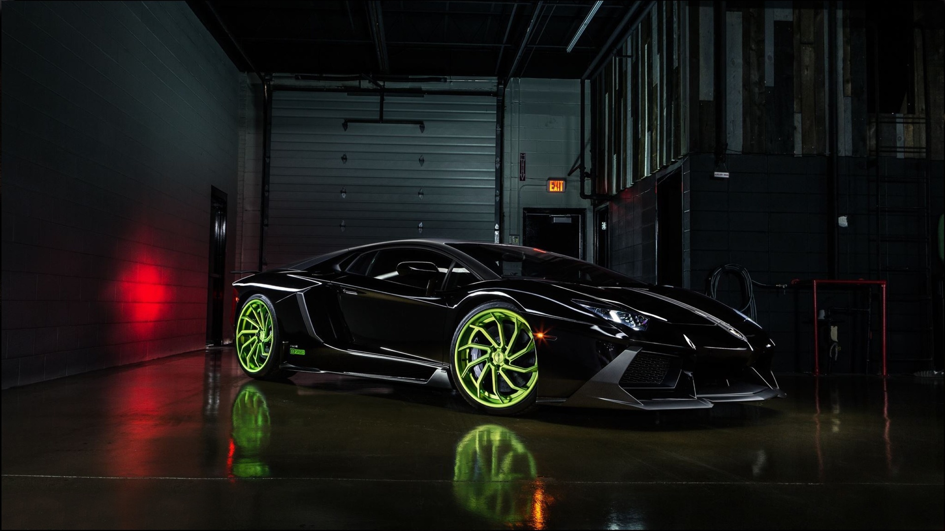  lamborghini, aventador, lp700-4, b-forged, 393, wheels, black, color, front