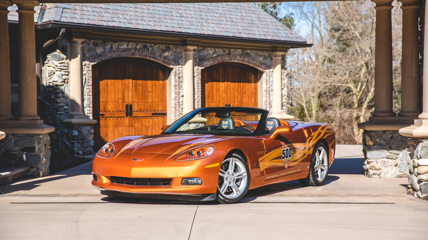 chevrolet, tuning, 2007, corvette, convertible, indy, 500, pace car, orange, cabriolet