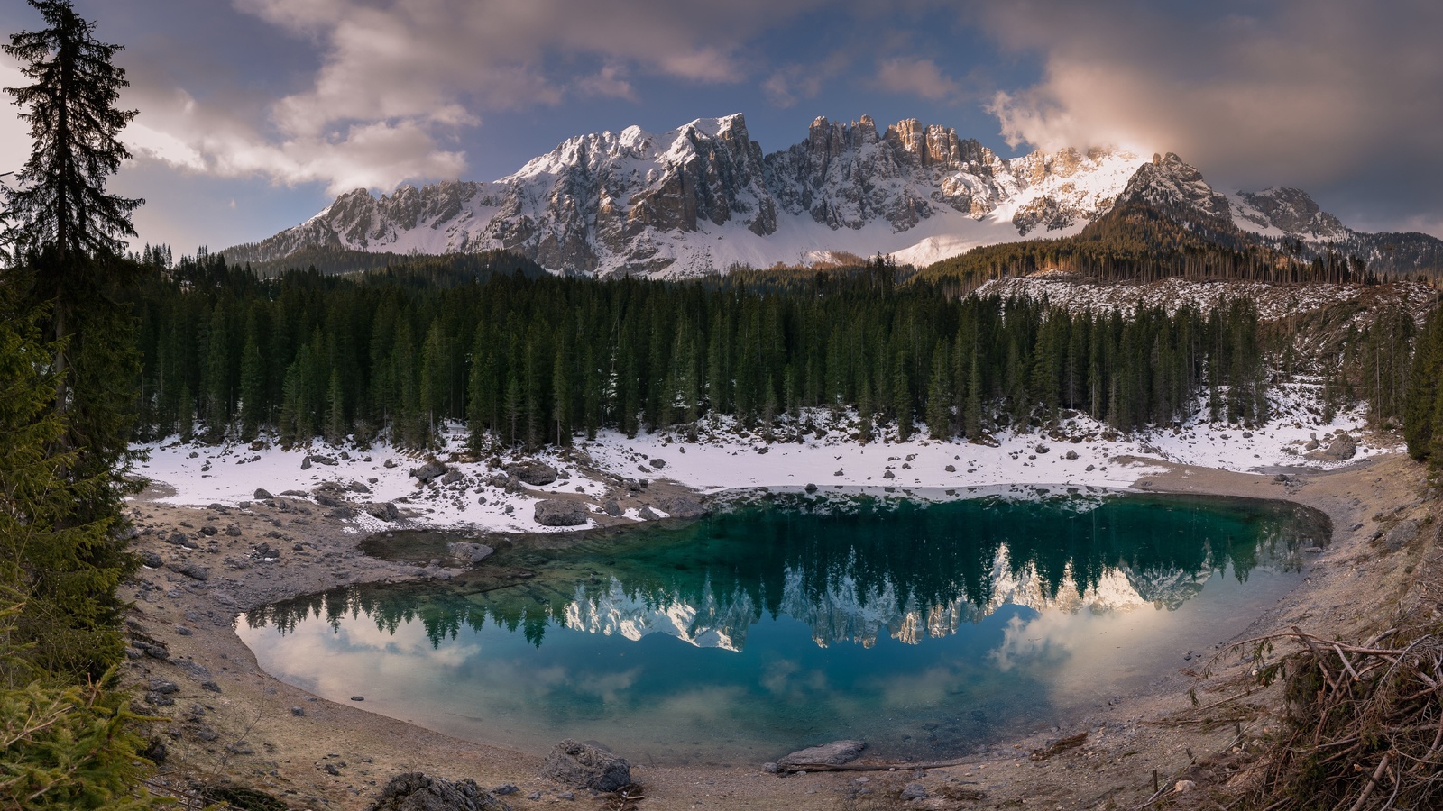 forest, lake, mountains, nature, italy