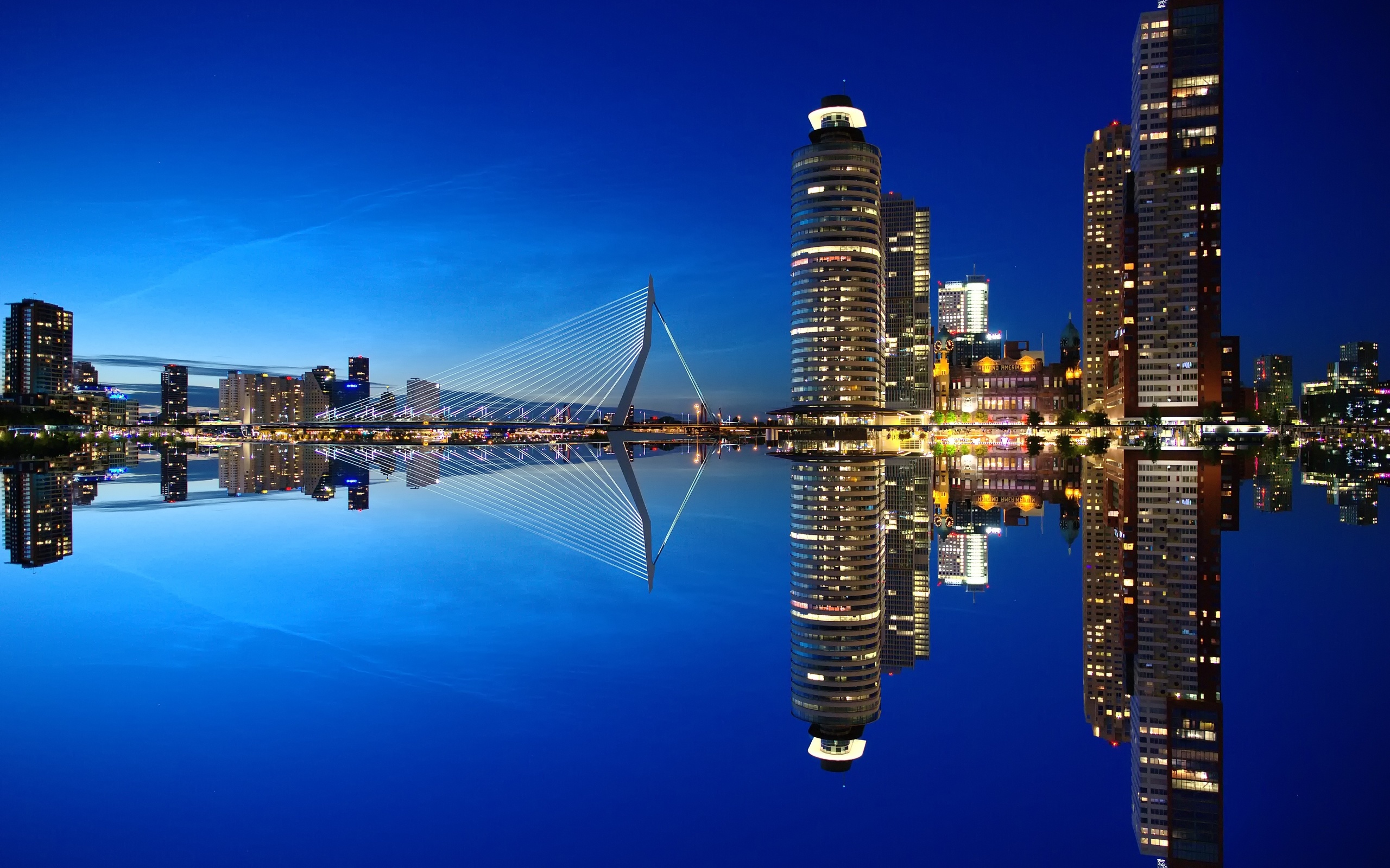 , , , , , , , , , , the sky, holland, night, rotterdam, water, the city, skyscrapers, architecture, port, netherlands