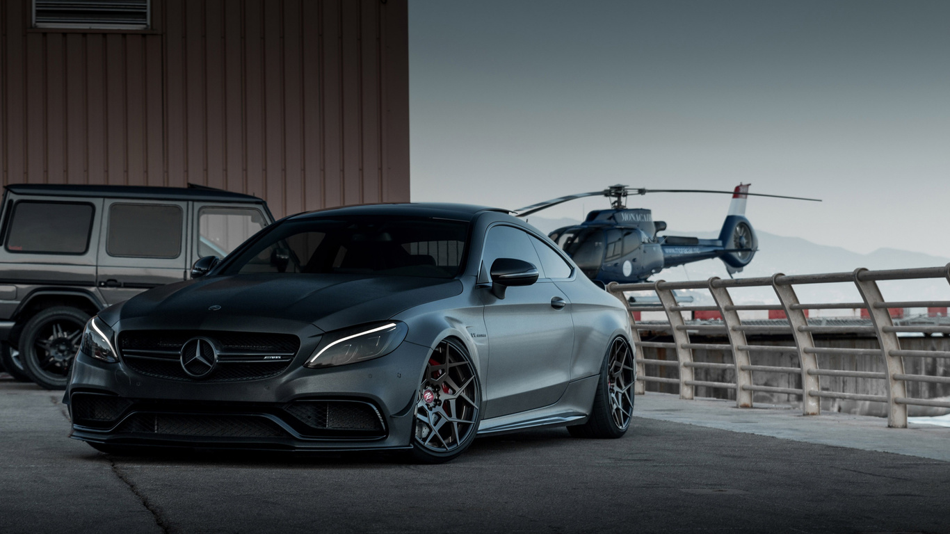 mercedes, amg, c63s, c205, black, coupe, tuning, c63