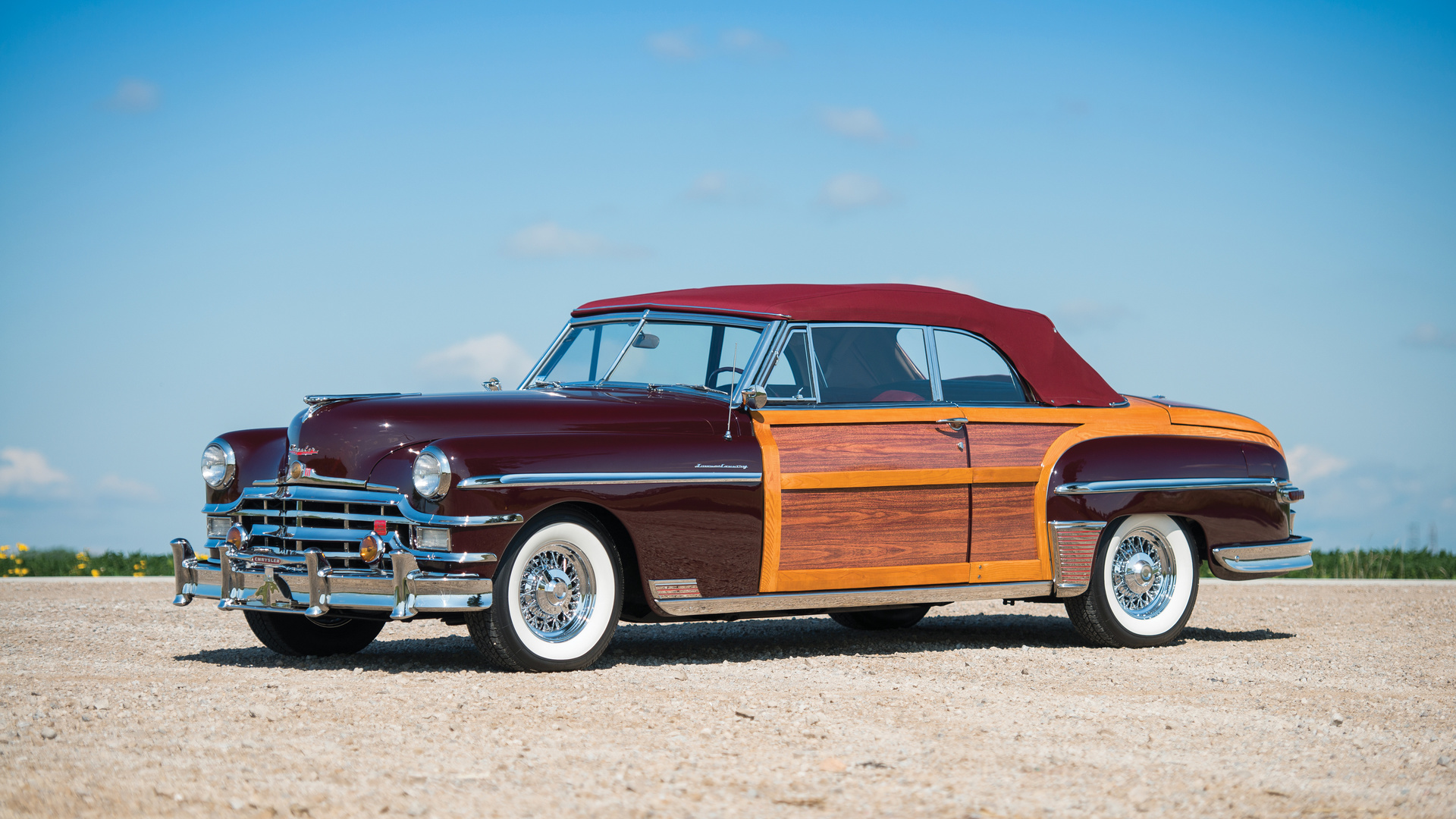 chrysler, retro, 1949, town, bordeauxrot