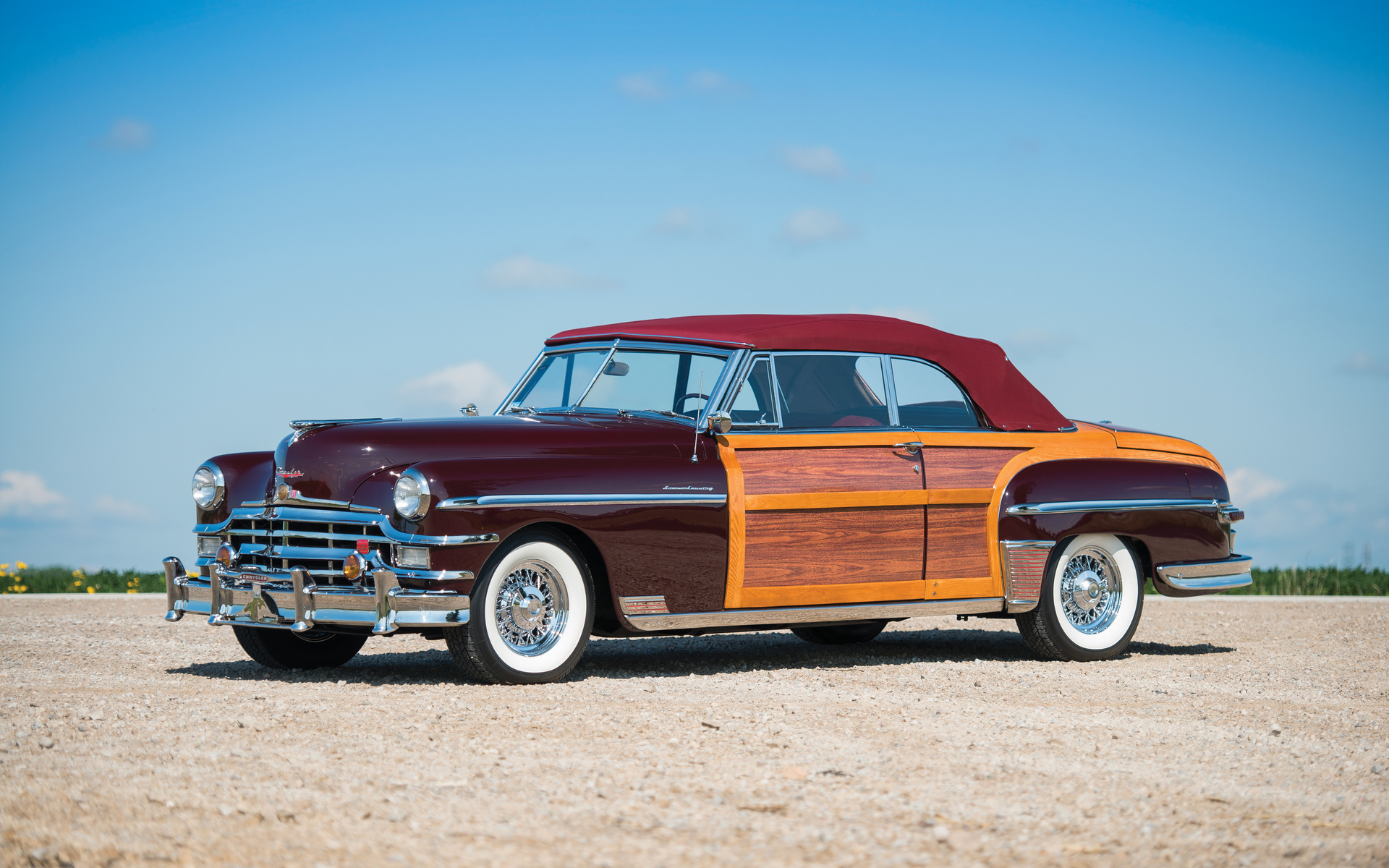 chrysler, retro, 1949, town, bordeauxrot