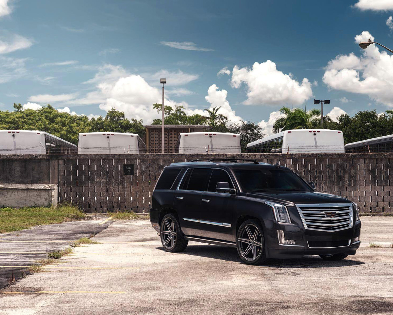 cadillac escalade, tuning, 2019 cars, suvs, vossen wheels, hf6-2, 2019 cadillac escalade, american cars, cadillac