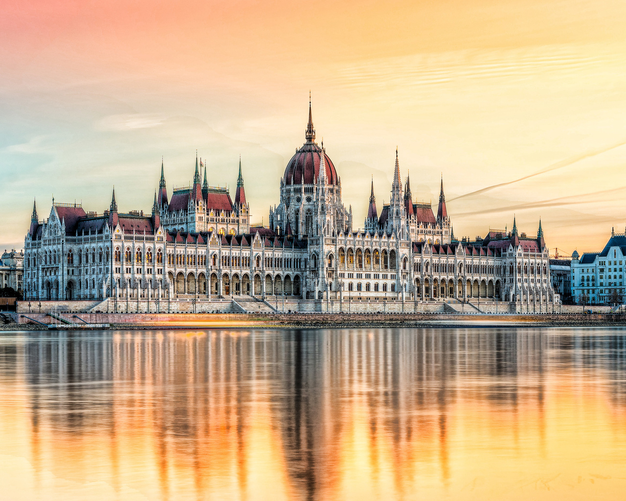 budapest, hungarian parliament building, evening, sunset, danube river, hungary, budapest landmark, parliament