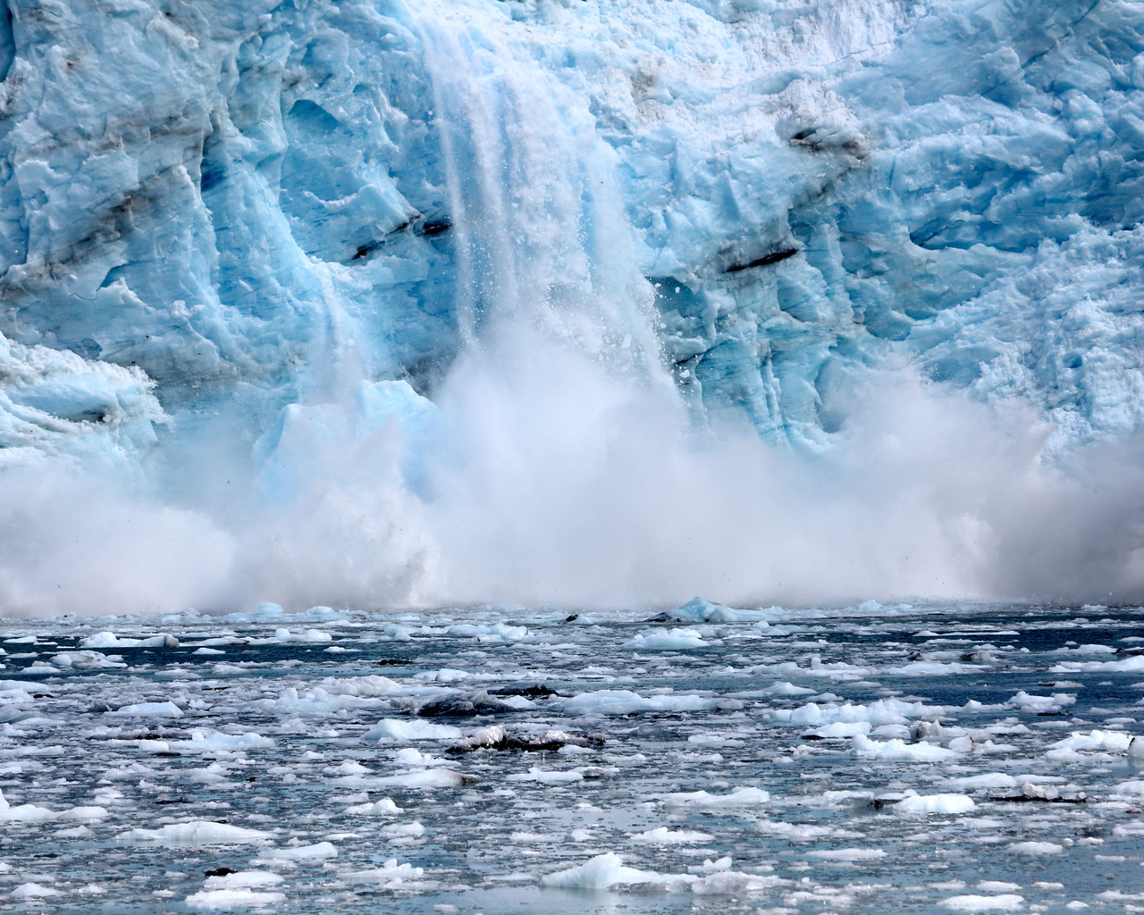 calving, glacier, ice, snow, beautiful