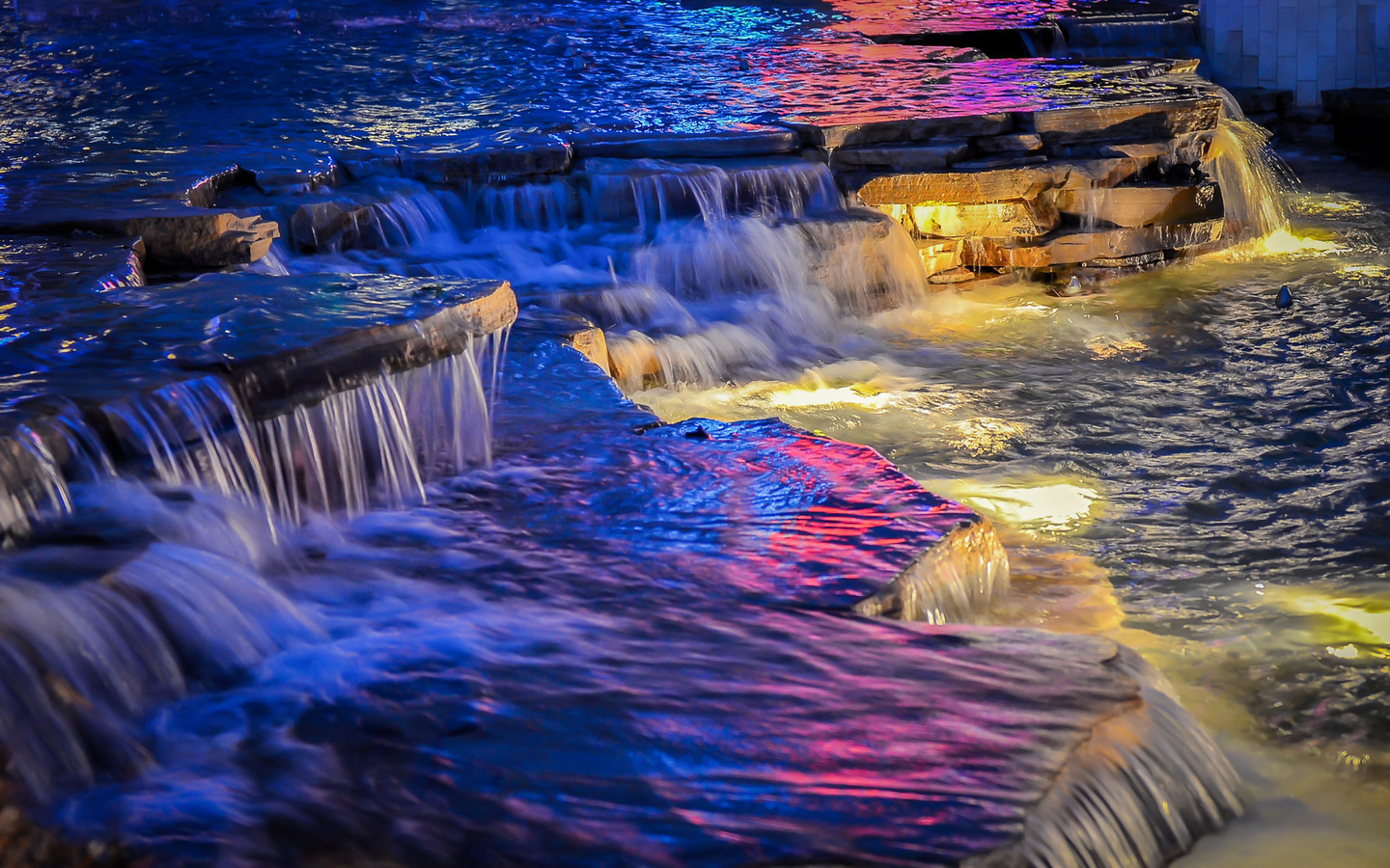 night time waterfall, , , 