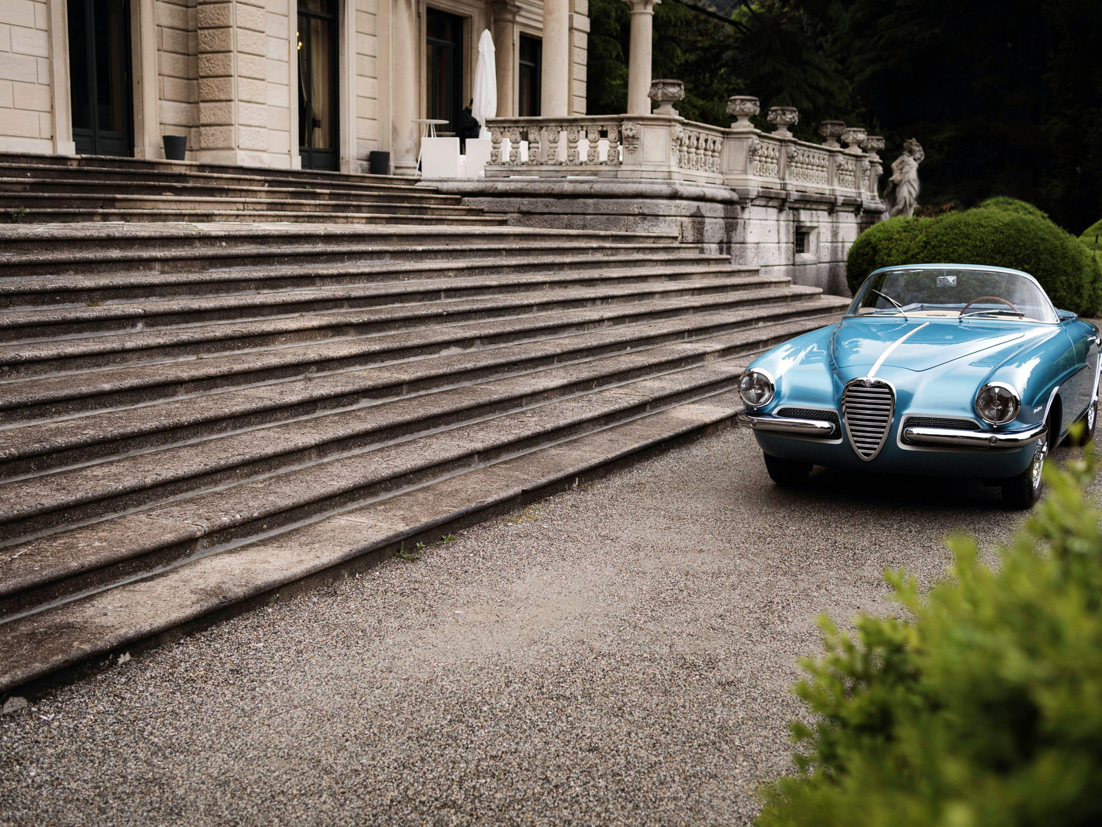 alfa romeo, 1900 c, super sprint, 1955, front view, blue