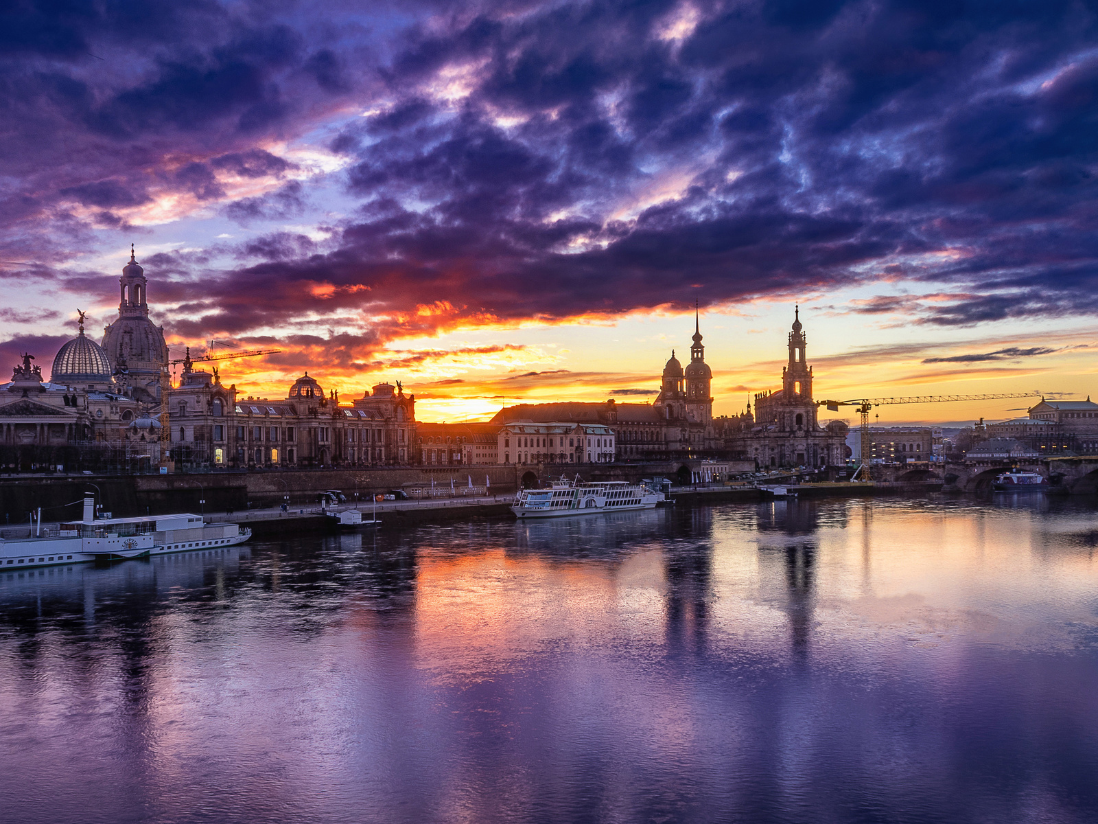 dresden, 4k, sunset, cityscapes, german cities, germany, dresden skyline, cities of germany