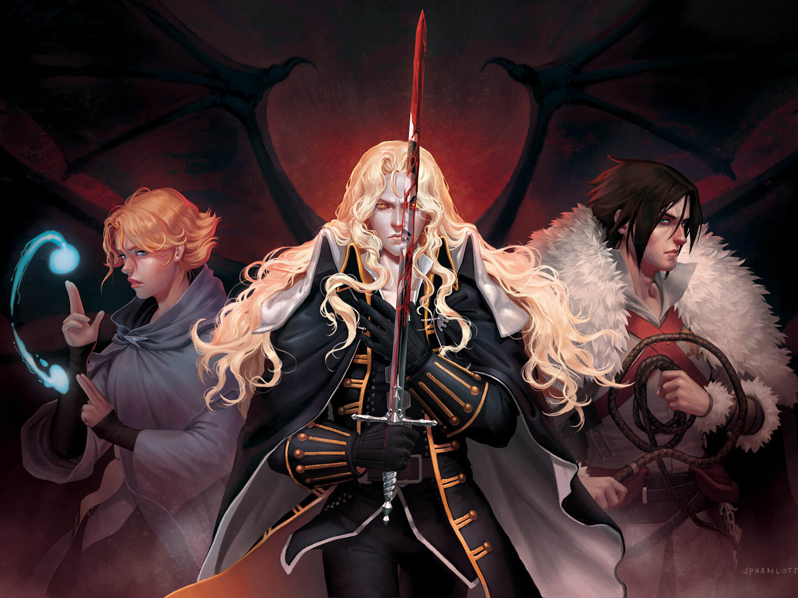 castlevania, alucard, sypha belnades, trevor belmont, jen santos