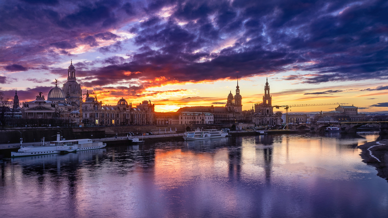 dresden, 4k, sunset, cityscapes, german cities, germany, dresden skyline, cities of germany