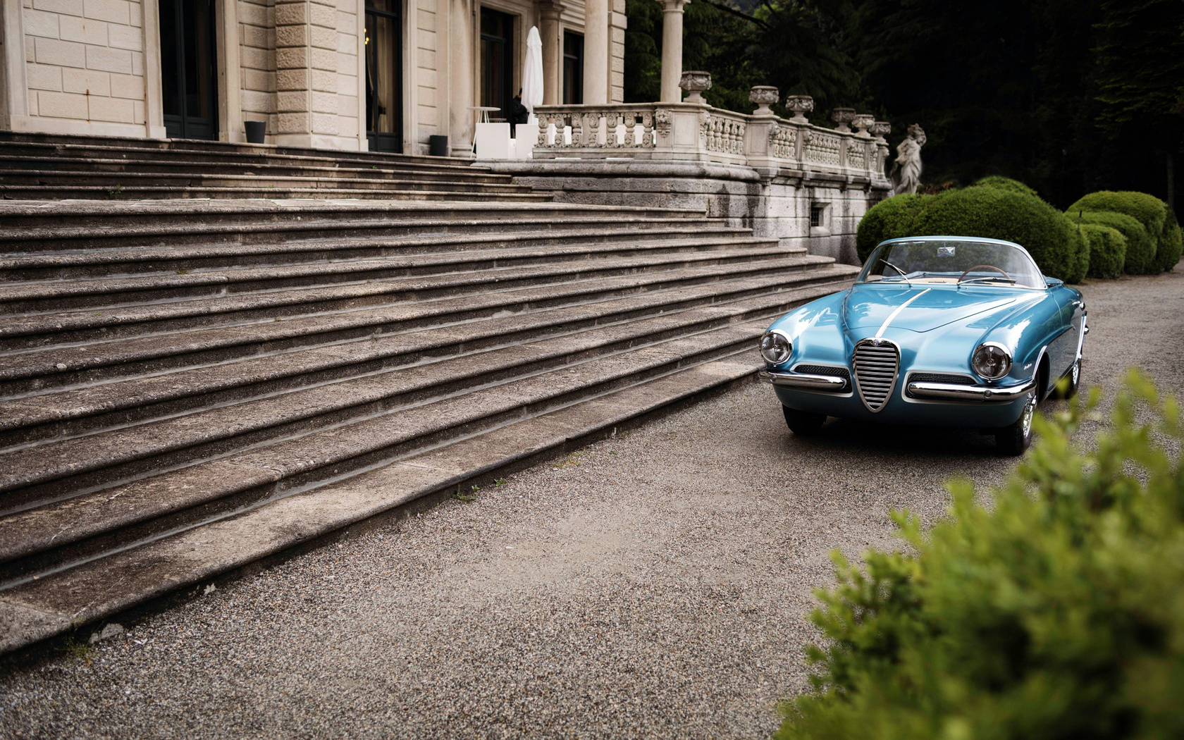 alfa romeo, 1900 c, super sprint, 1955, front view, blue