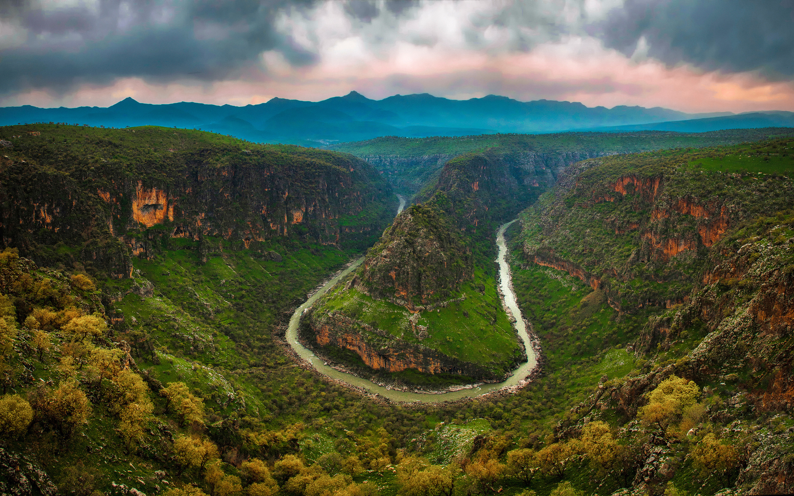 barzan gorge, 4k, kurdistan, canyon, river bend, iraqi kurdistan, erbil province, iraq, hdr, beautiful nature