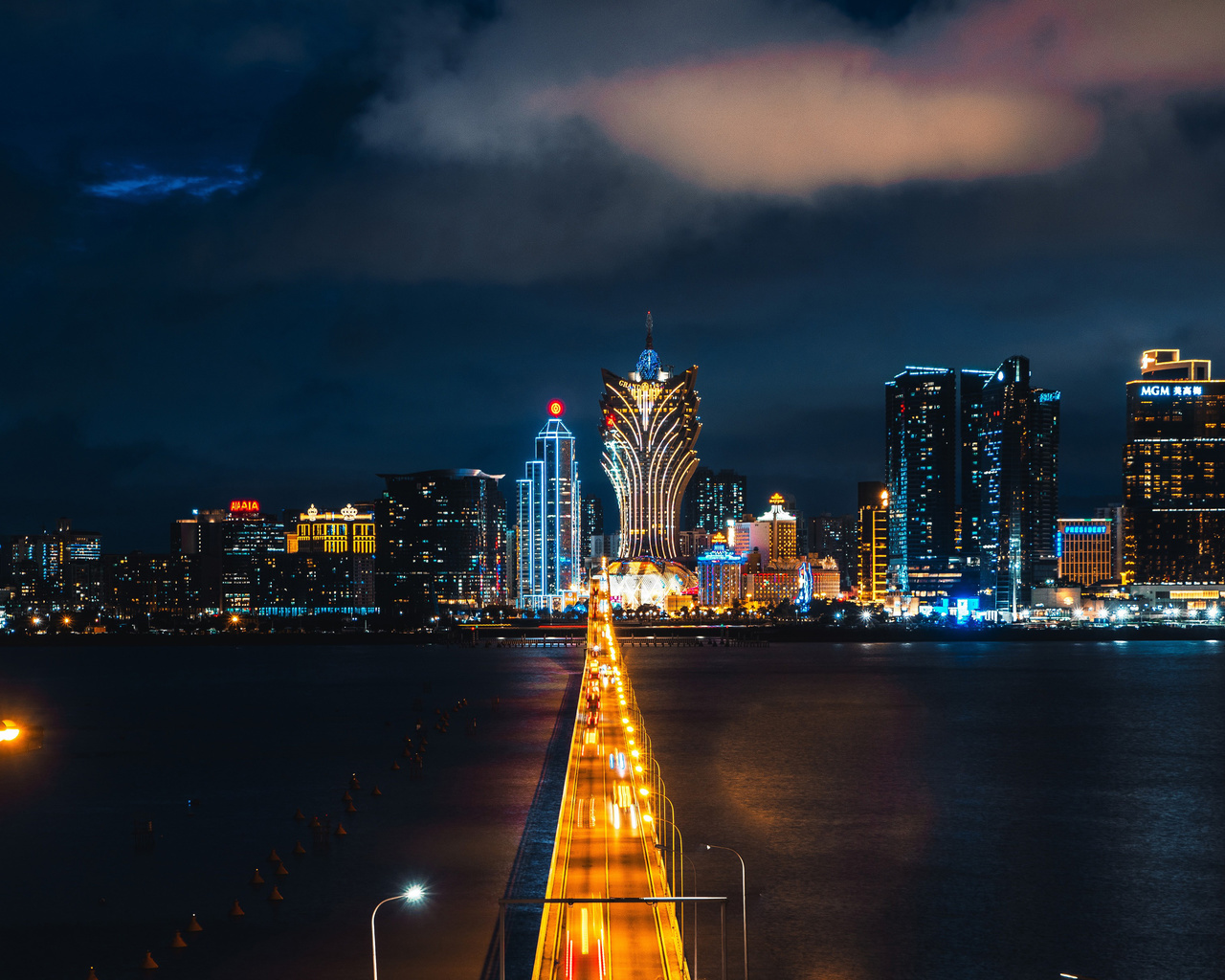 grand lisboa, 4k, macau, modern buildings, nightscapes, china, asia