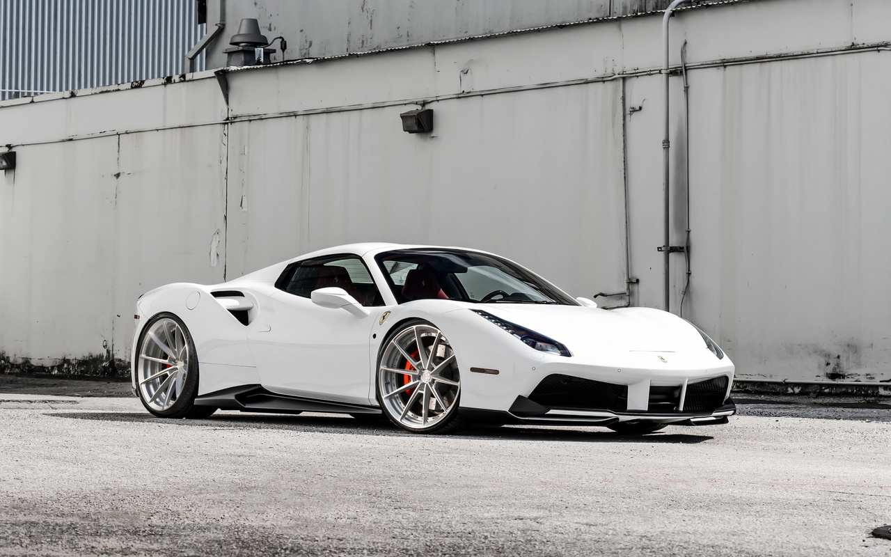 ferrari, 488, gtb, white, supercar