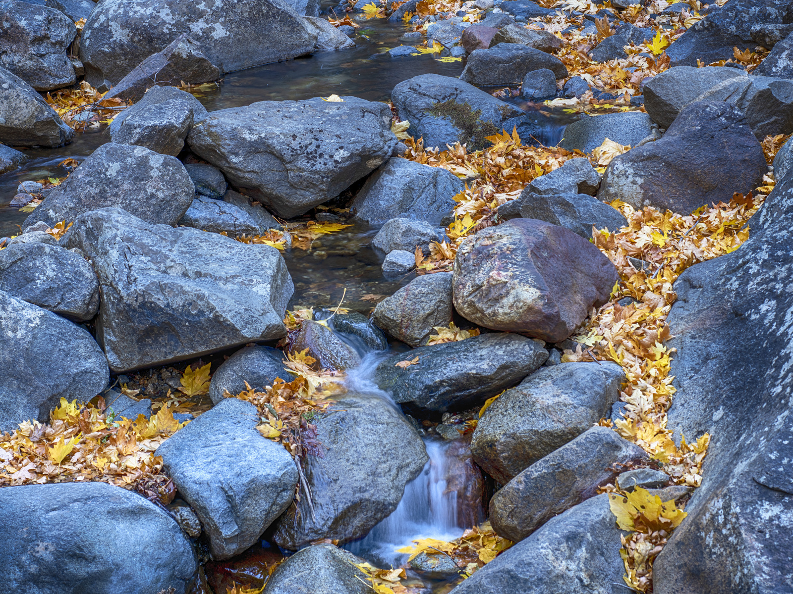 yosemite, national park, fall, rocks, stream