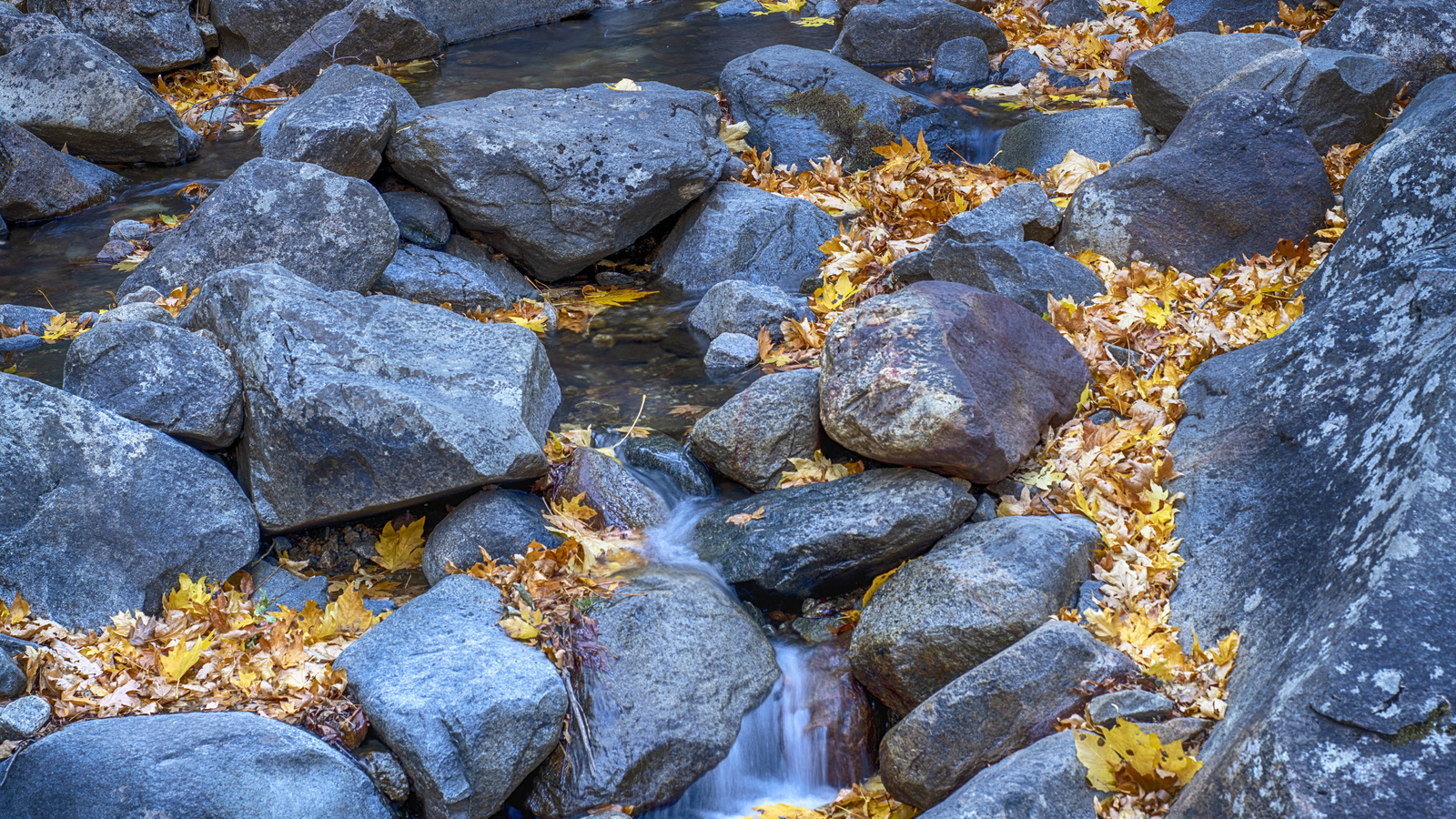 yosemite, national park, fall, rocks, stream