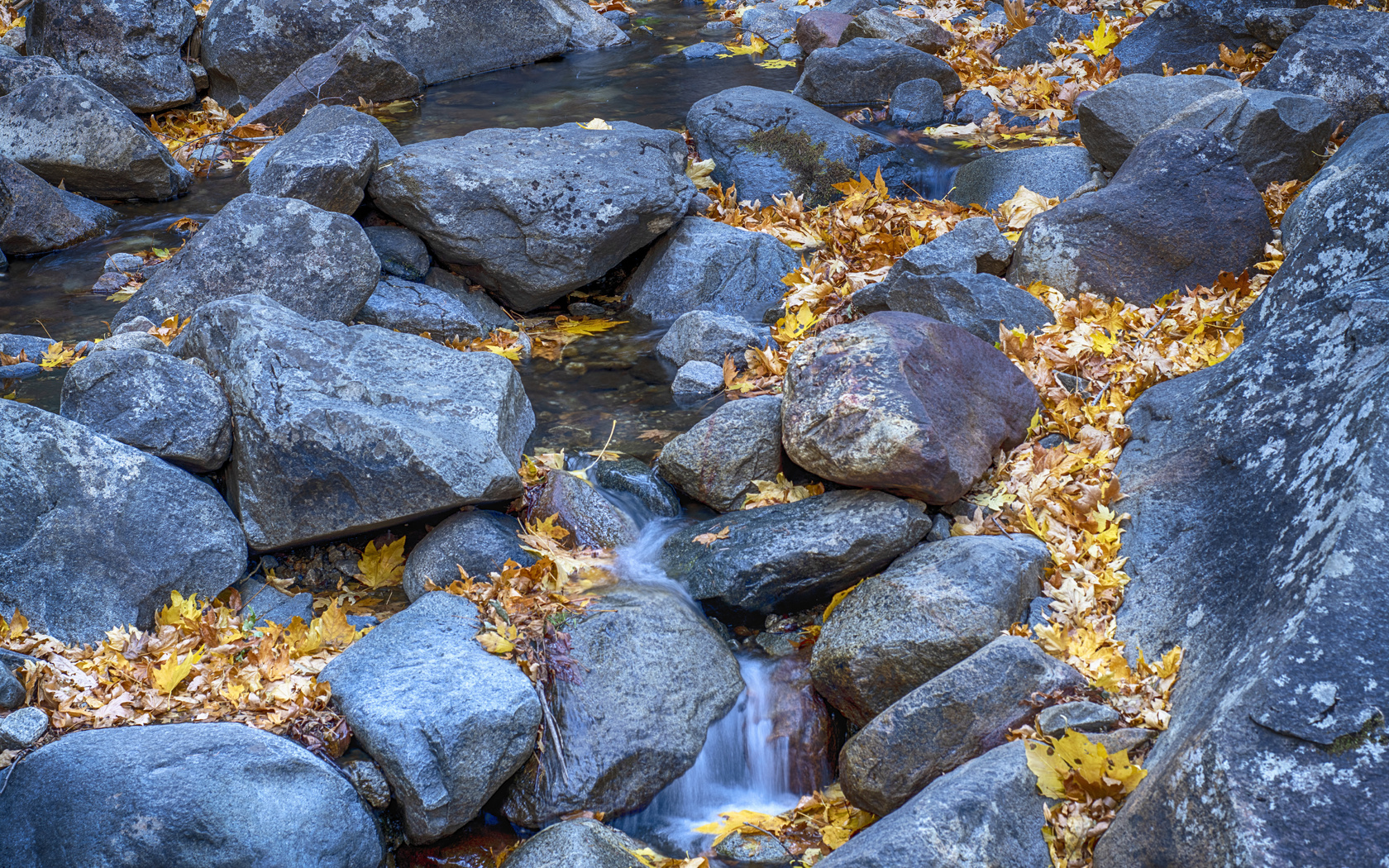 yosemite, national park, fall, rocks, stream