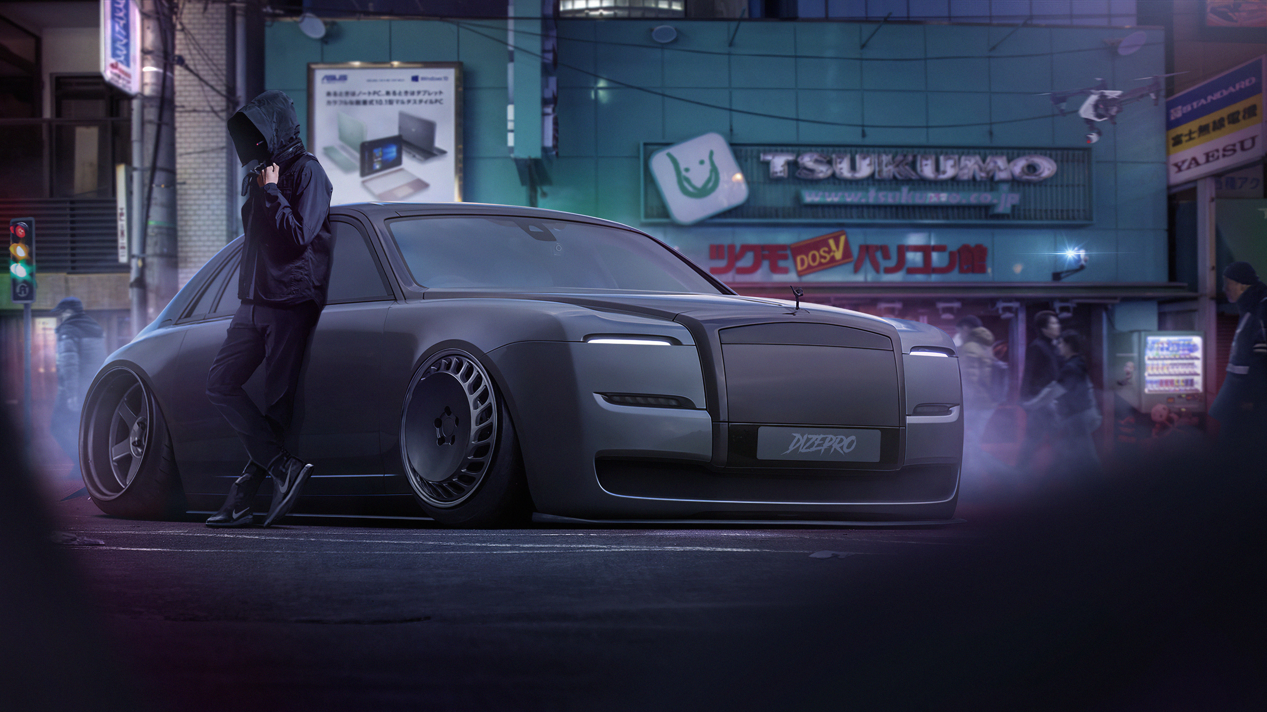 dark, rolls royce