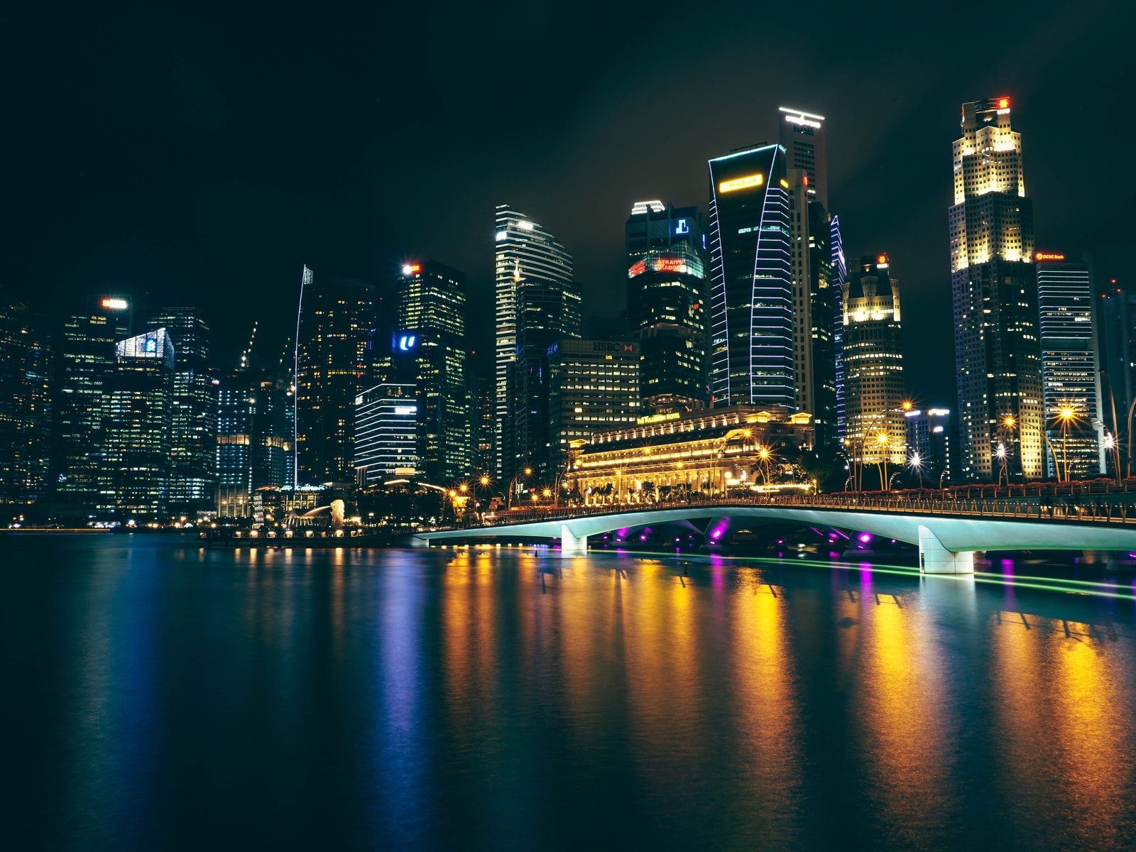 shanghai, night city, huangpu river, nightscapes, skyscrapers, china, asia