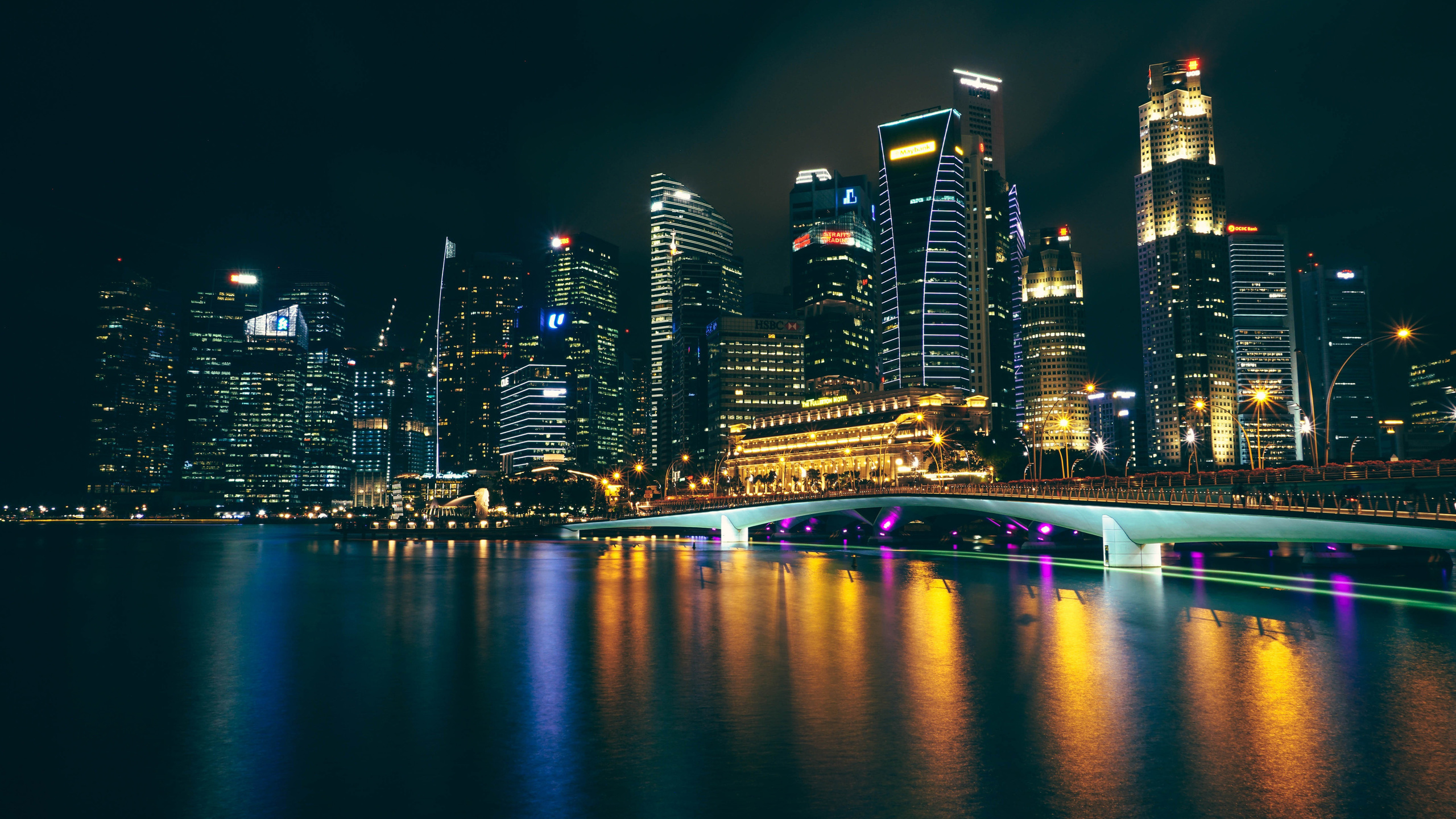 shanghai, night city, huangpu river, nightscapes, skyscrapers, china, asia