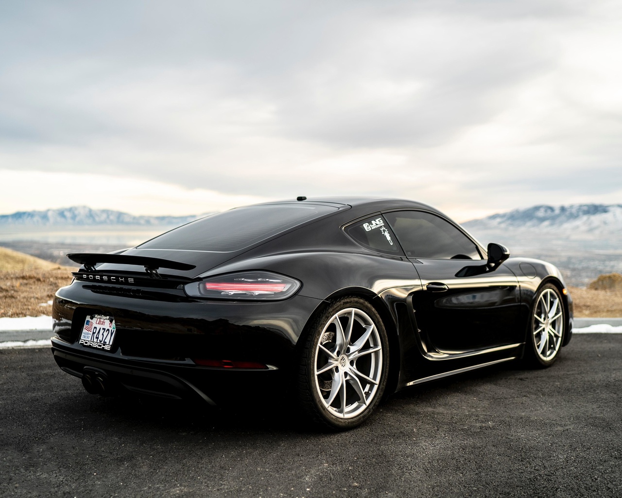 718, cayman, porsche, car, black, sportscar, supercar