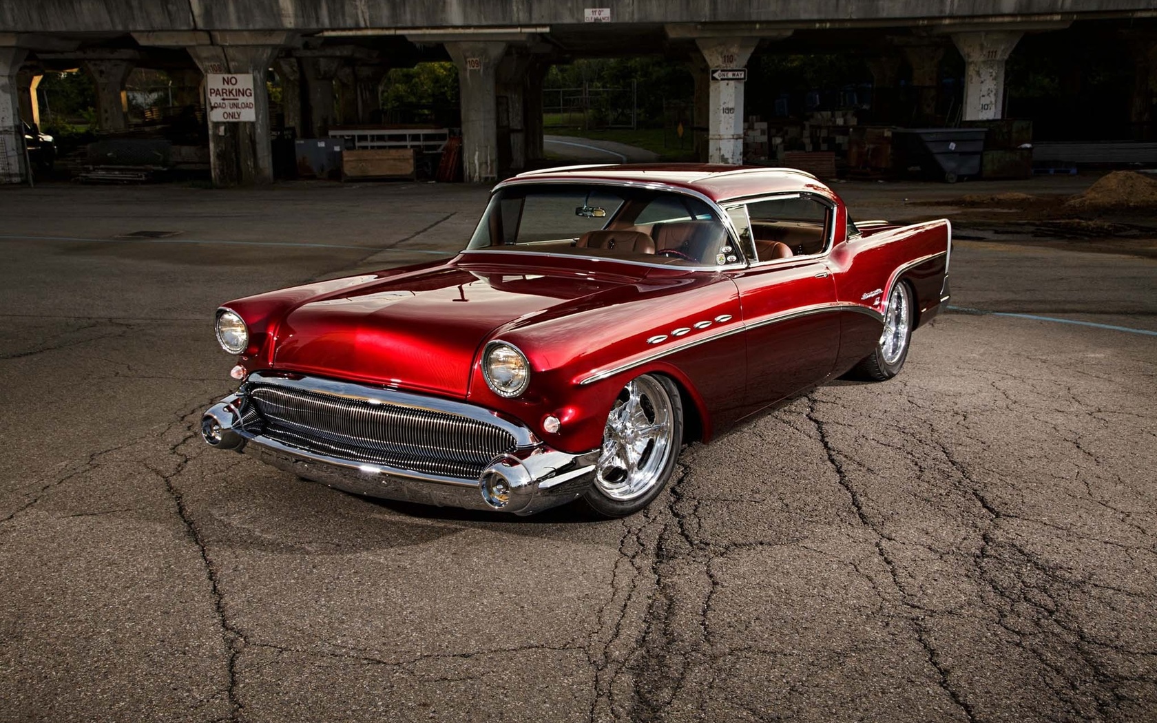 american, classic, car, buick, red