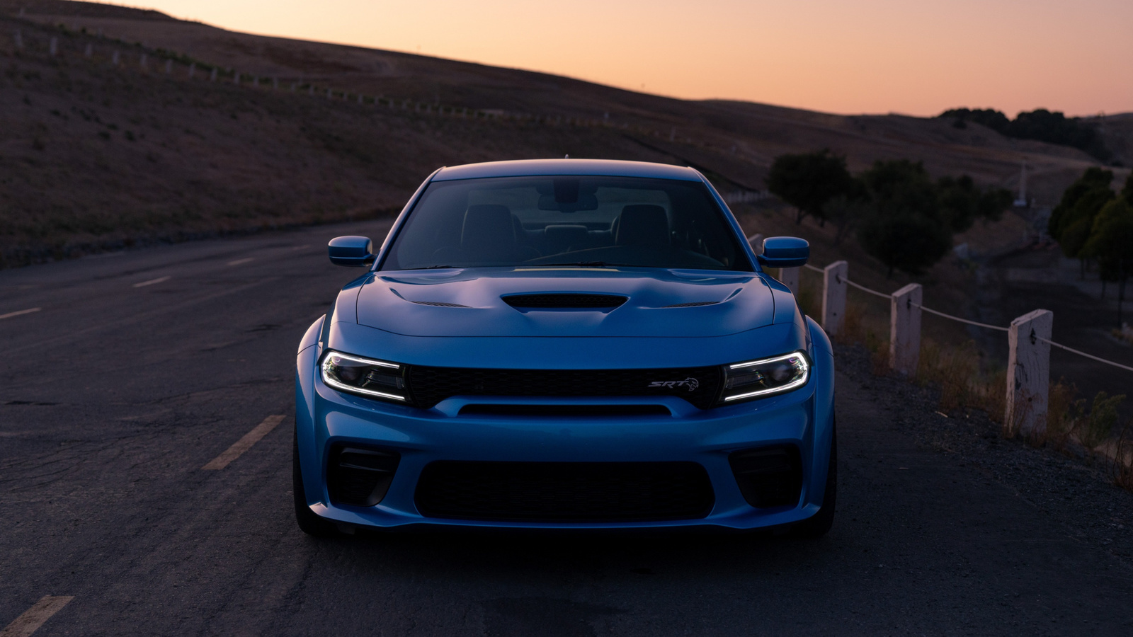 dodge charger srt, hellcat widebody, daytona 50th anniversary edition, front view, sports sedan, tuning charger, new, blue, charger, american cars, dodge