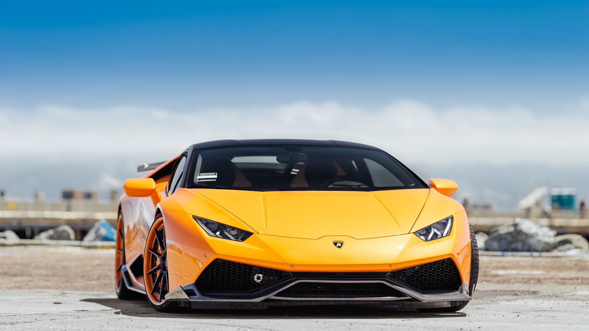 yellow, lamborghini, huracan,  