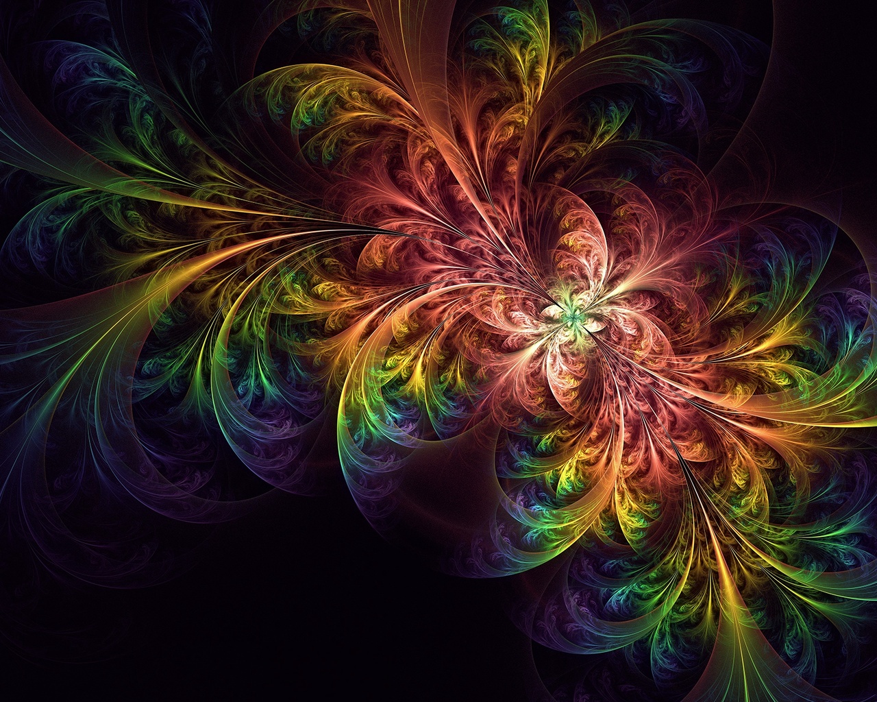 colorful, abstract, wallpaper, glow, abstraction, tangled, fractal