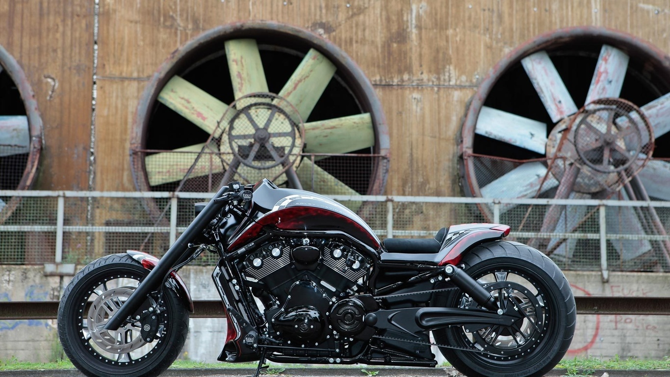 harley davidson, custom, thunderbike, night, rod, track, racer