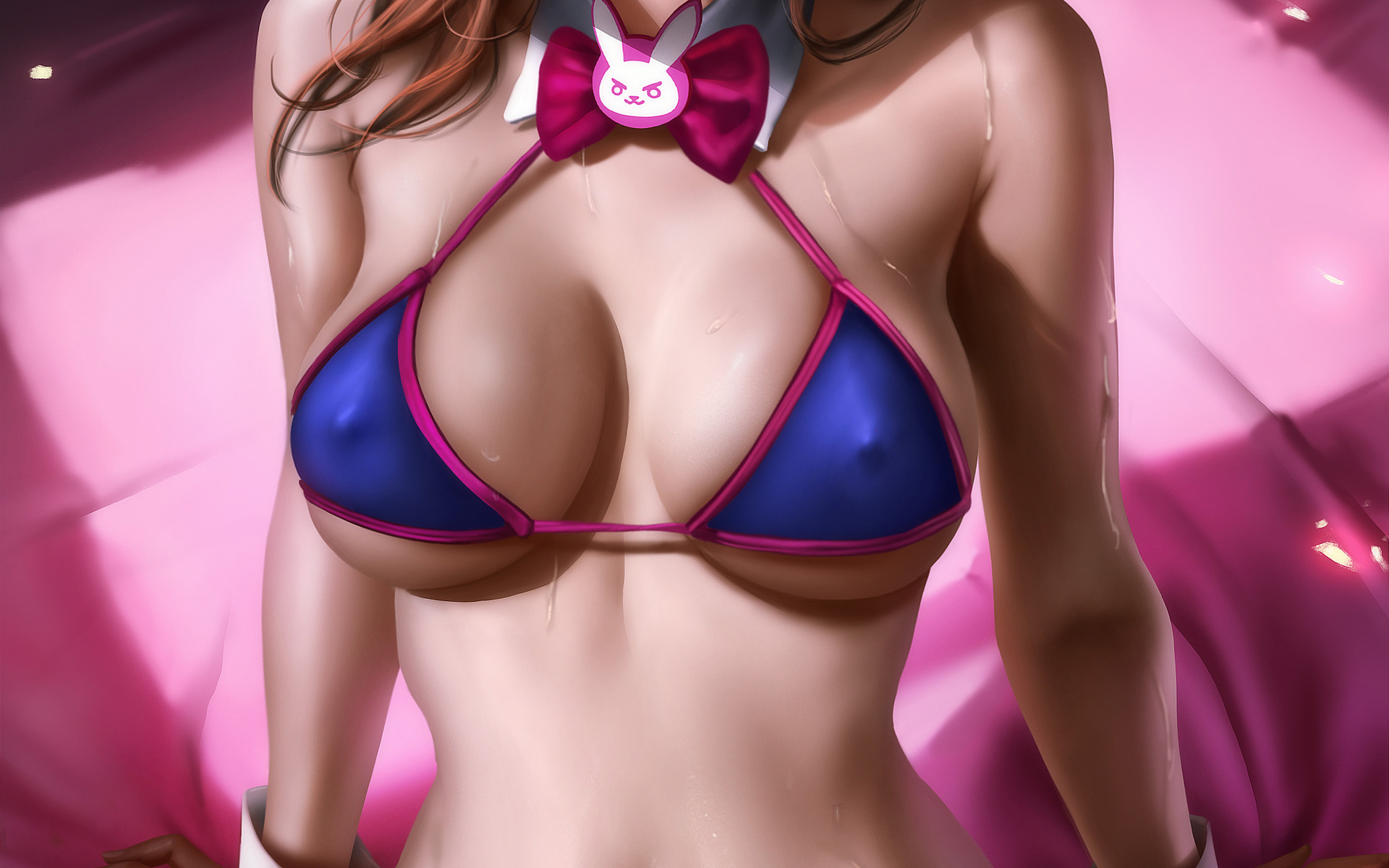 dva, overwatch, game, girl, anime, cute, bikini, pretty, panties