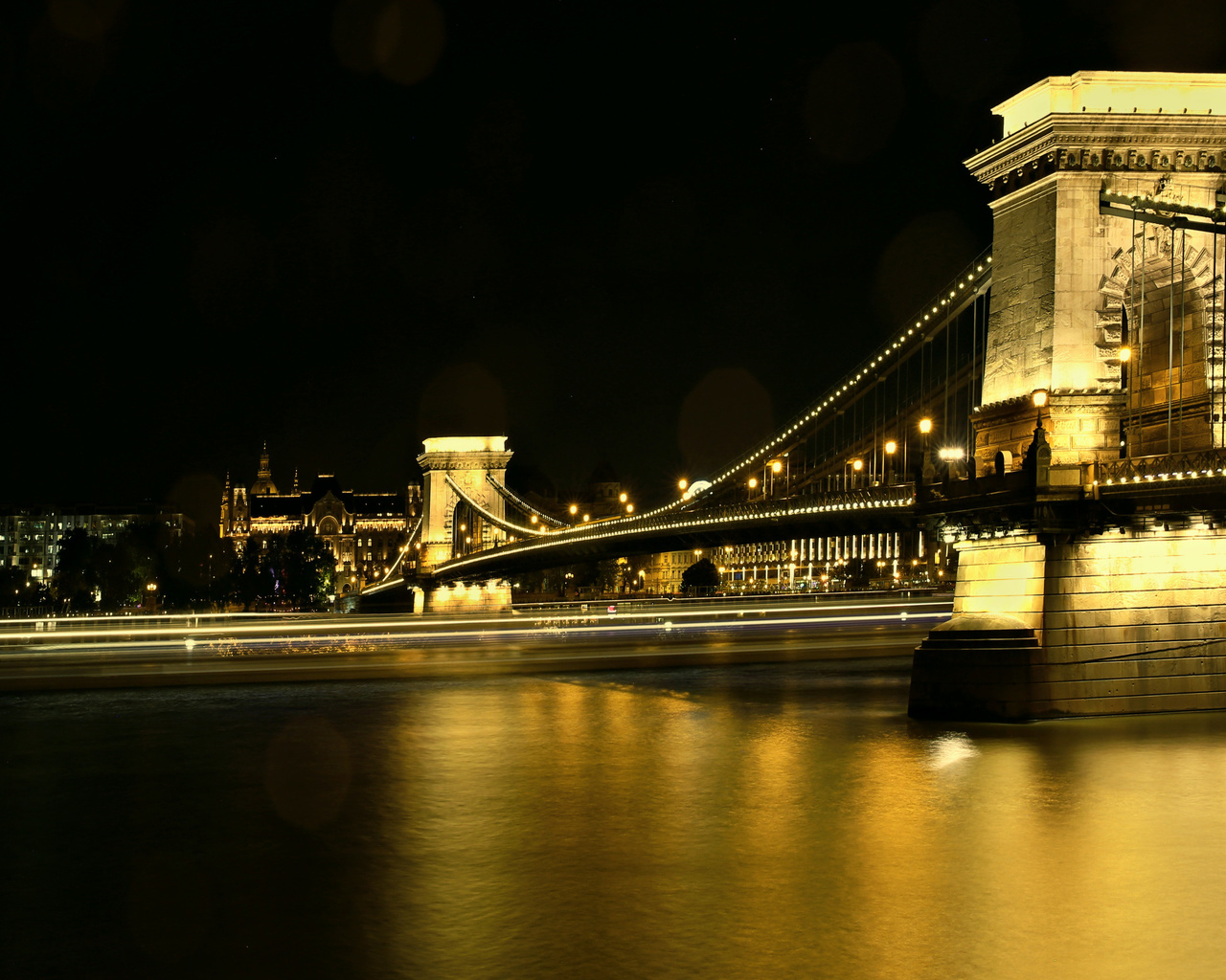 chain bridge, danube river, budapest, night, river, landmark, budapest cityscape, hungary