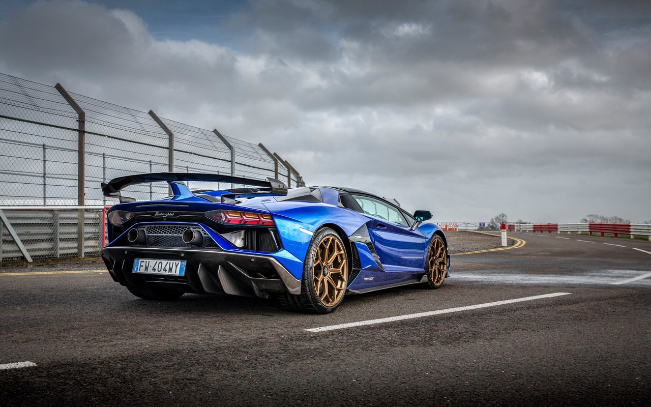 blue, lamborghini, aventador