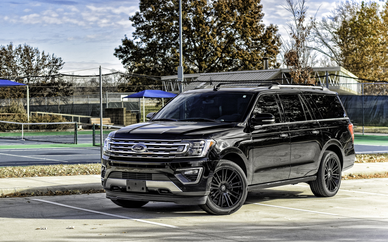 ford expedition, 2020, exterior, front view, black luxury suv, new black expedition