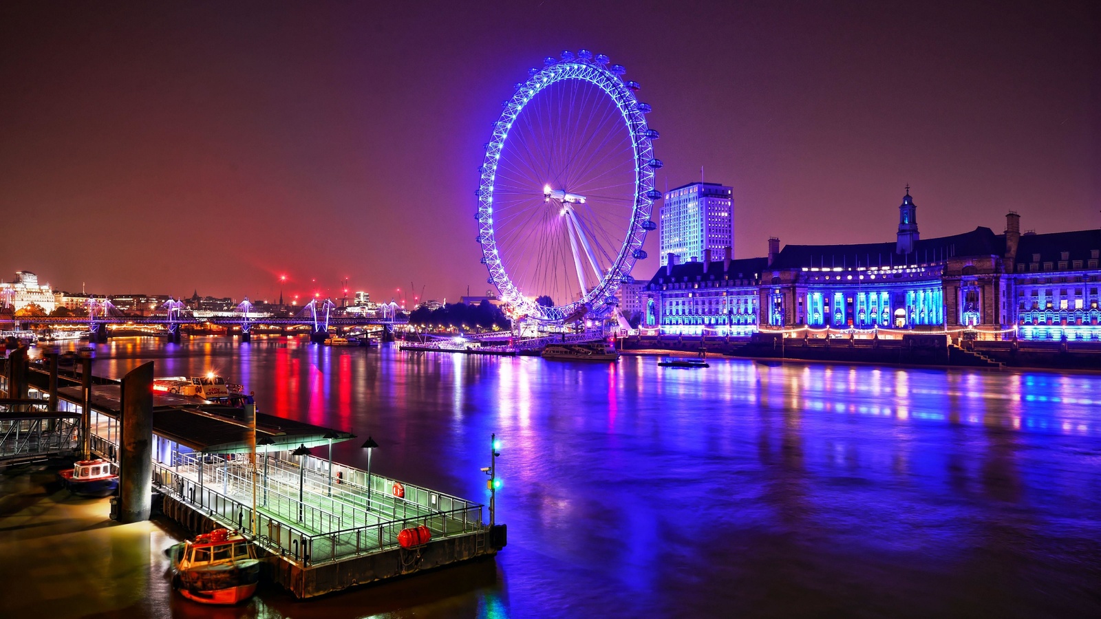 london, eye, at, night