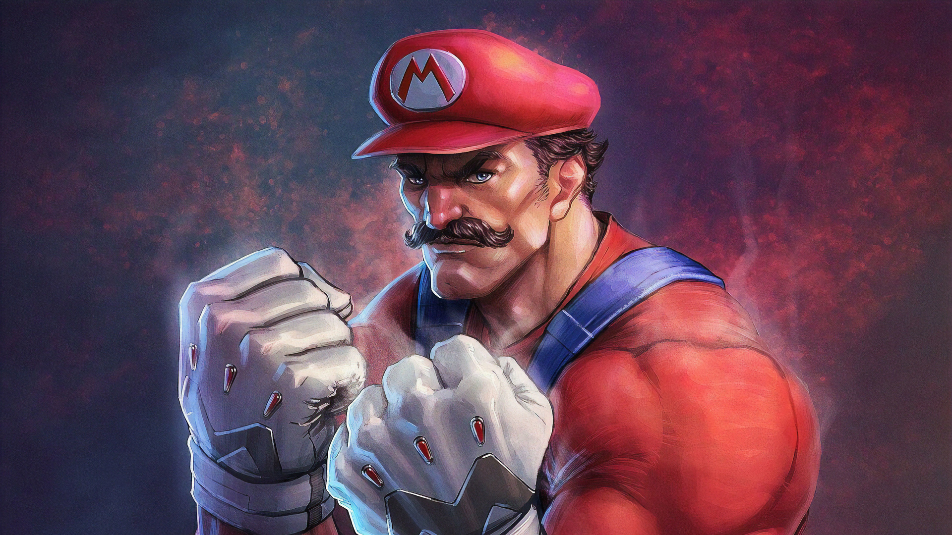 mario, mario bros, game, nintendo, blue eyes, suspenders, overalls, jeans, wallpaper, hd