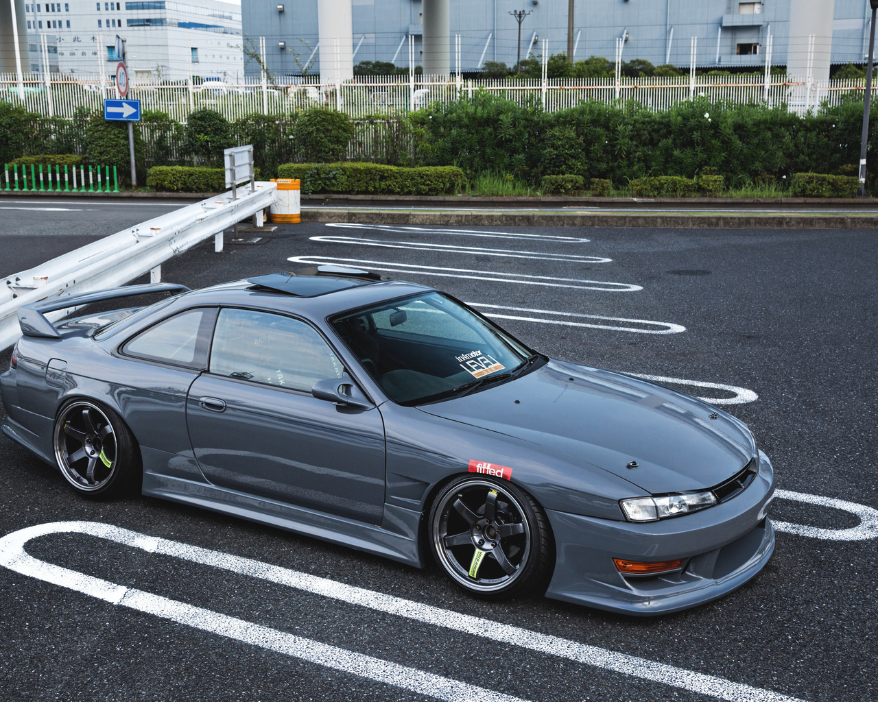 nissan, silvia, s14, jdm, gray, sports coupe, tuning